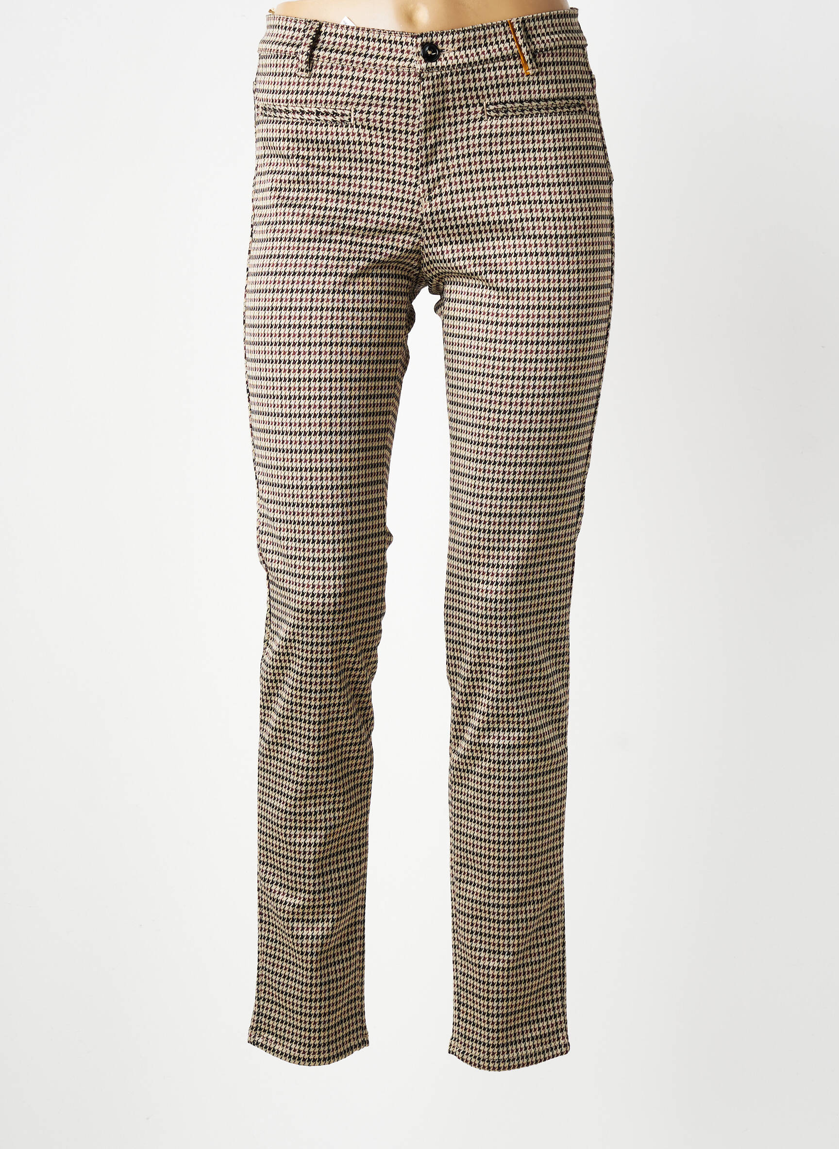 Pantalon slim stretch taille normale beige COUTURIST femme