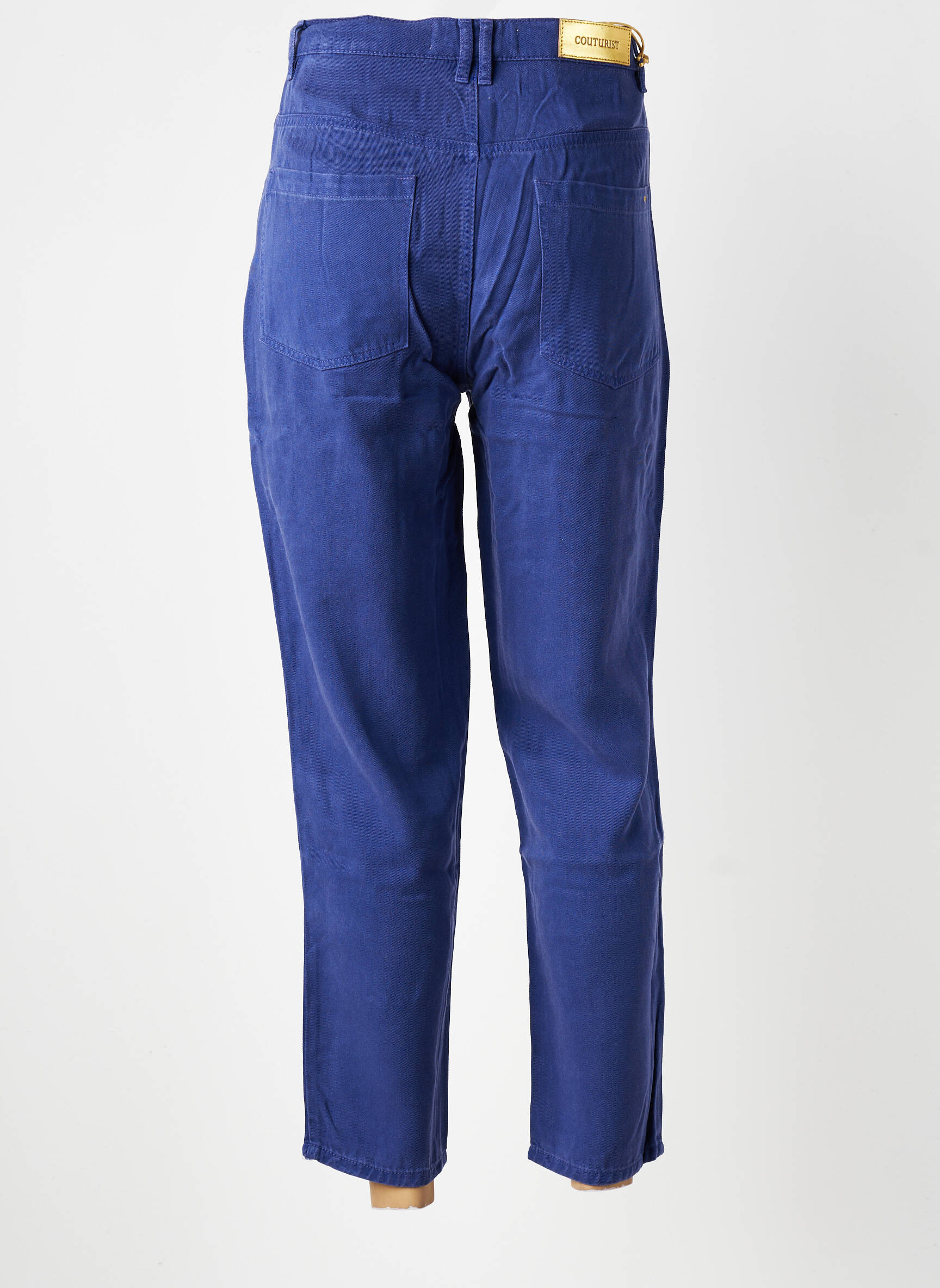 Jeans coupe droite taille haute taille haute bleu COUTURIST femme