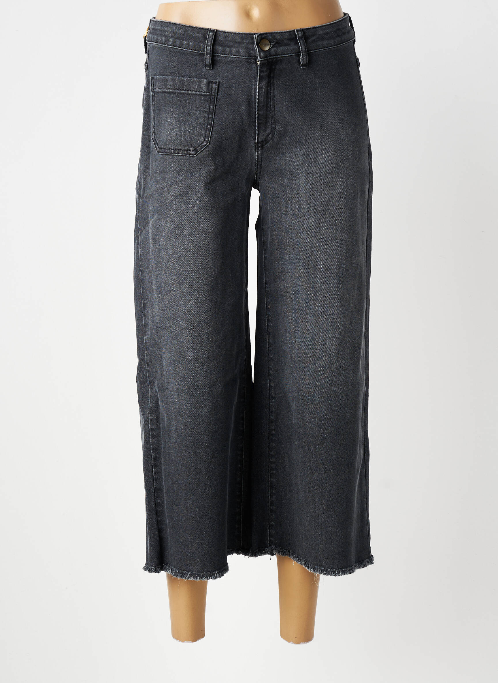 Jeans coupe large stretch taille normale gris COUTURIST femme