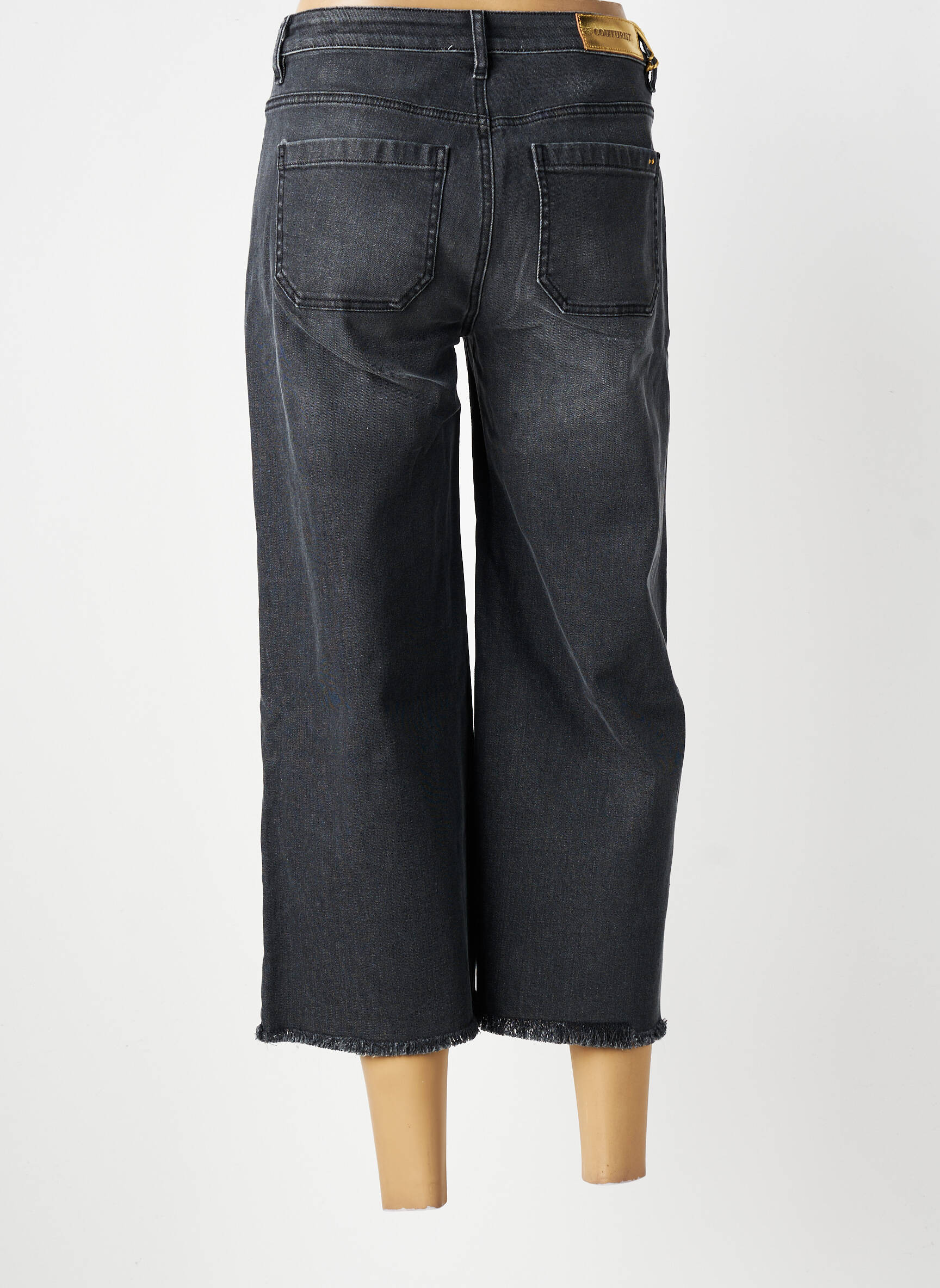 Jeans coupe large stretch taille normale gris COUTURIST femme