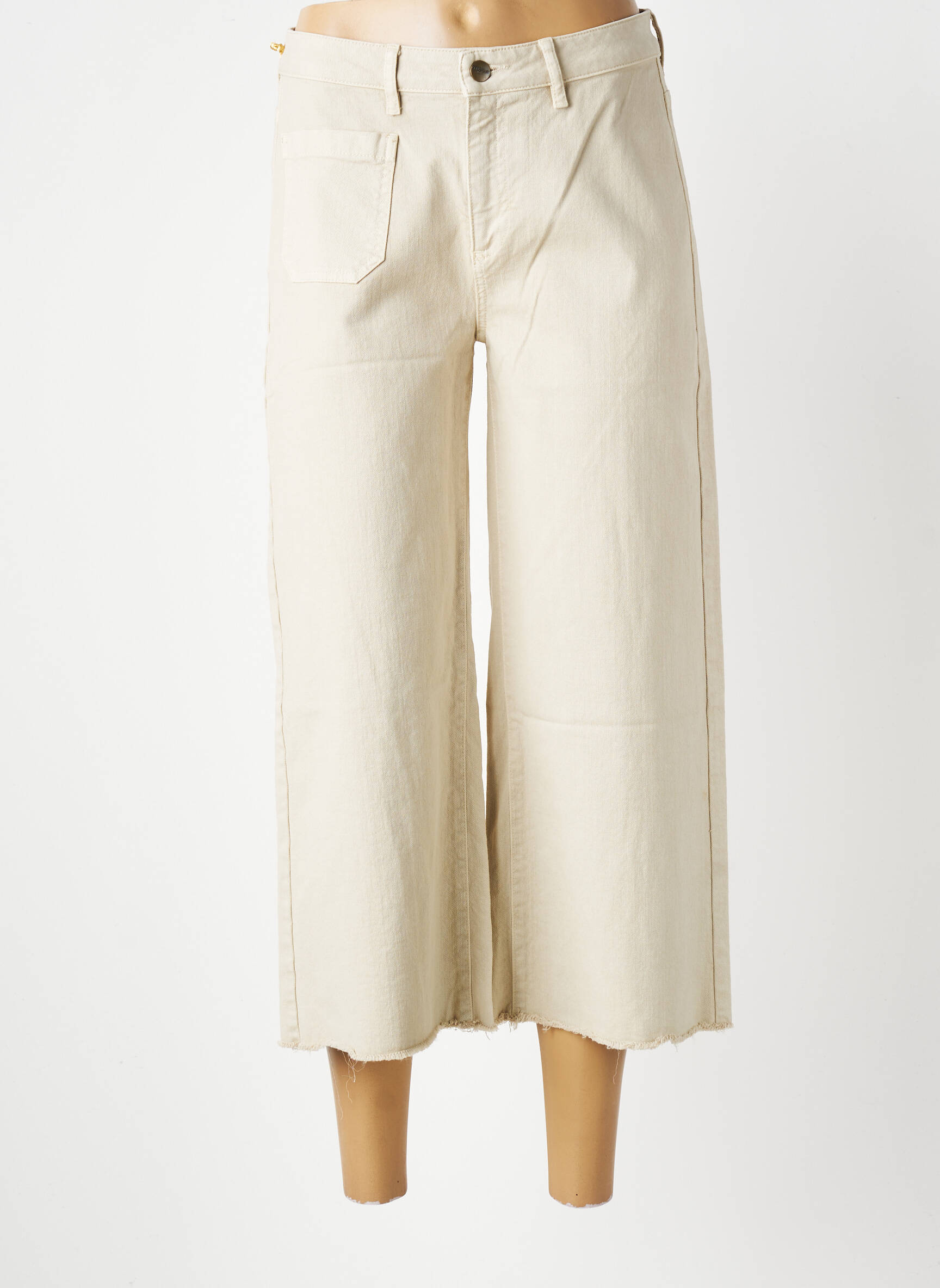 Jeans coupe large stretch taille normale beige COUTURIST femme