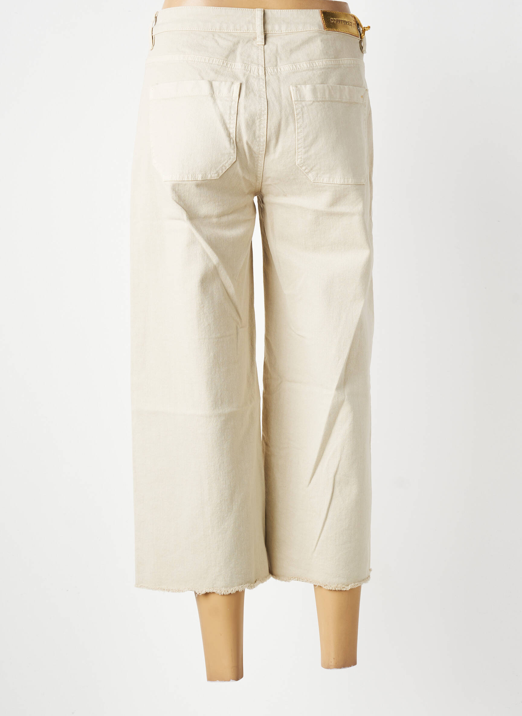 Jeans coupe large stretch taille normale beige COUTURIST femme