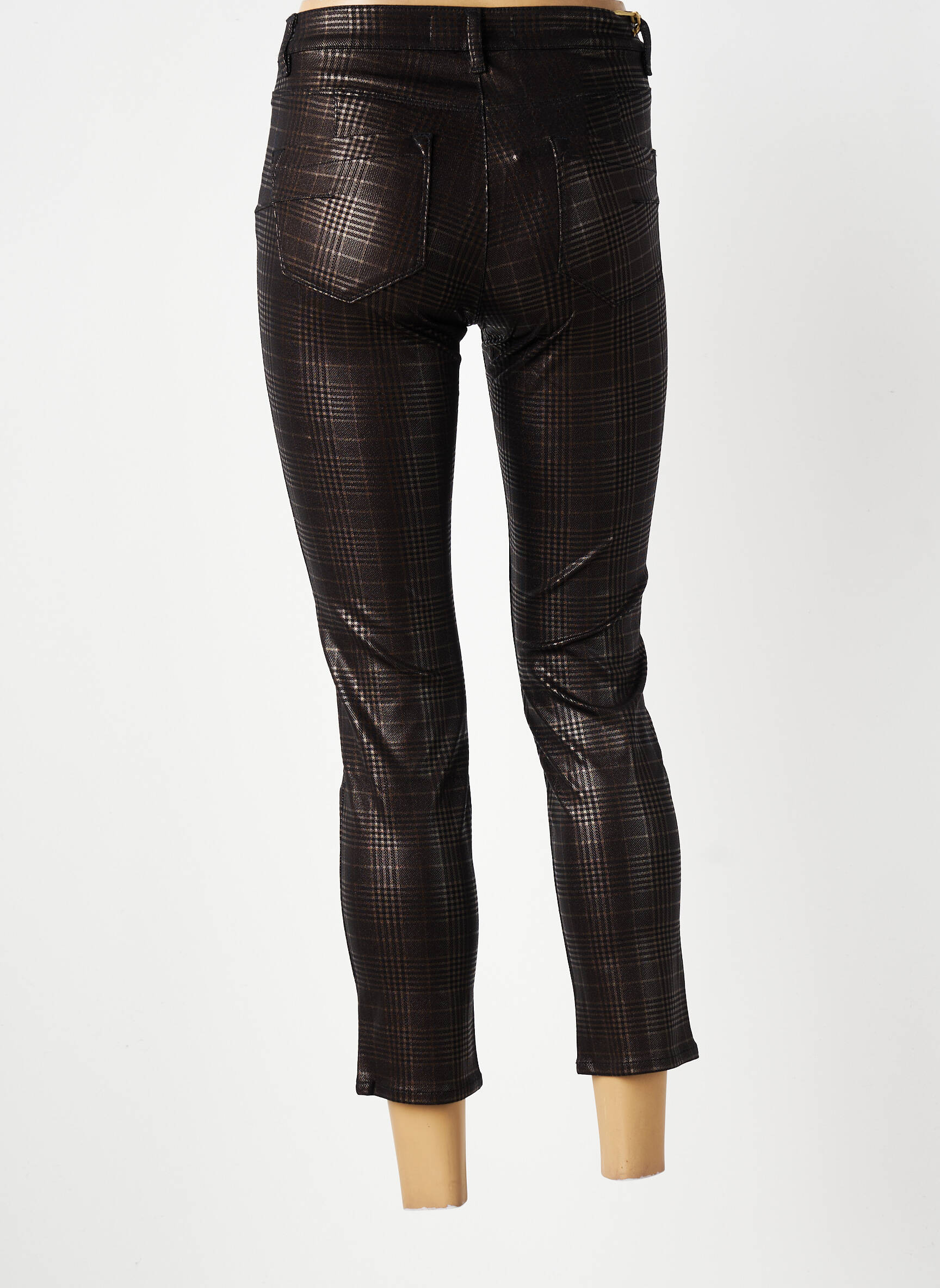Pantalon 7/8 stretch taille basse marron COUTURIST femme
