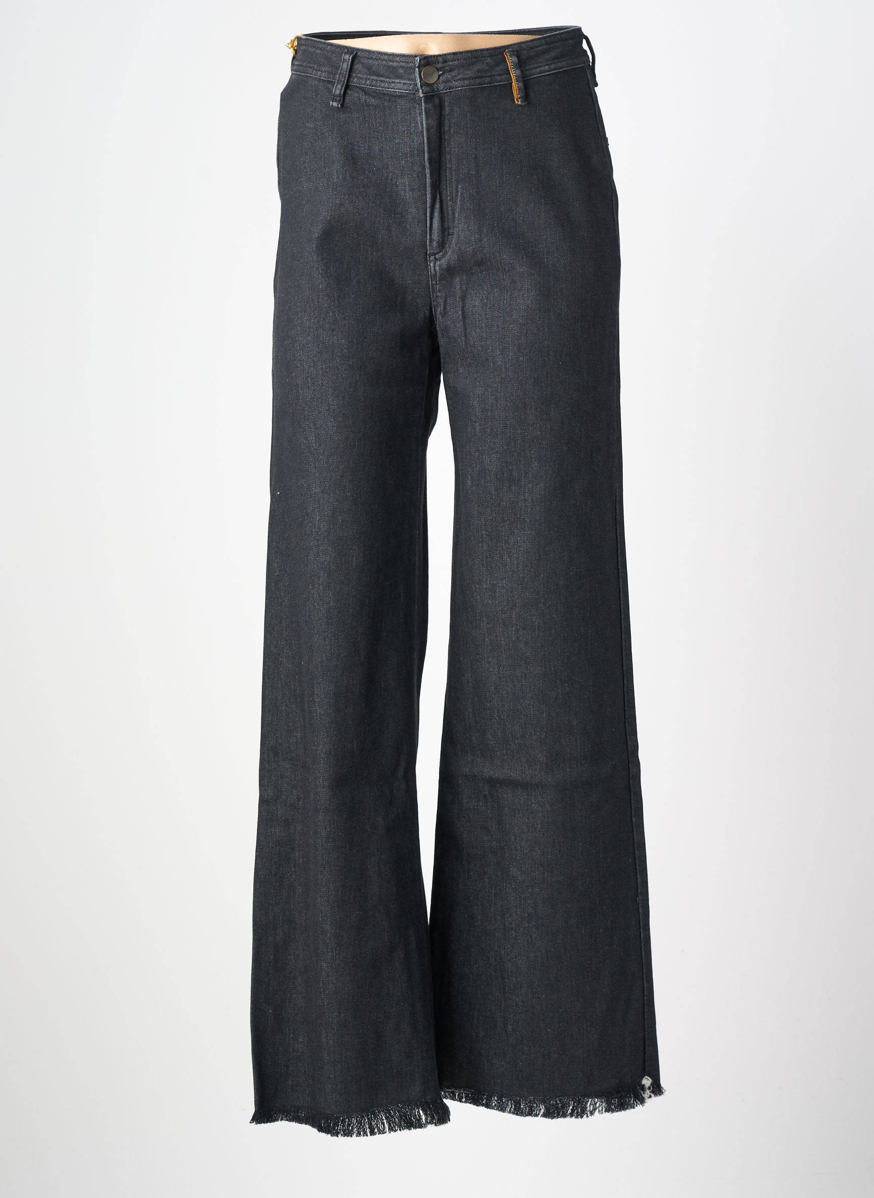 Jeans coupe large stretch taille haute noir COUTURIST femme