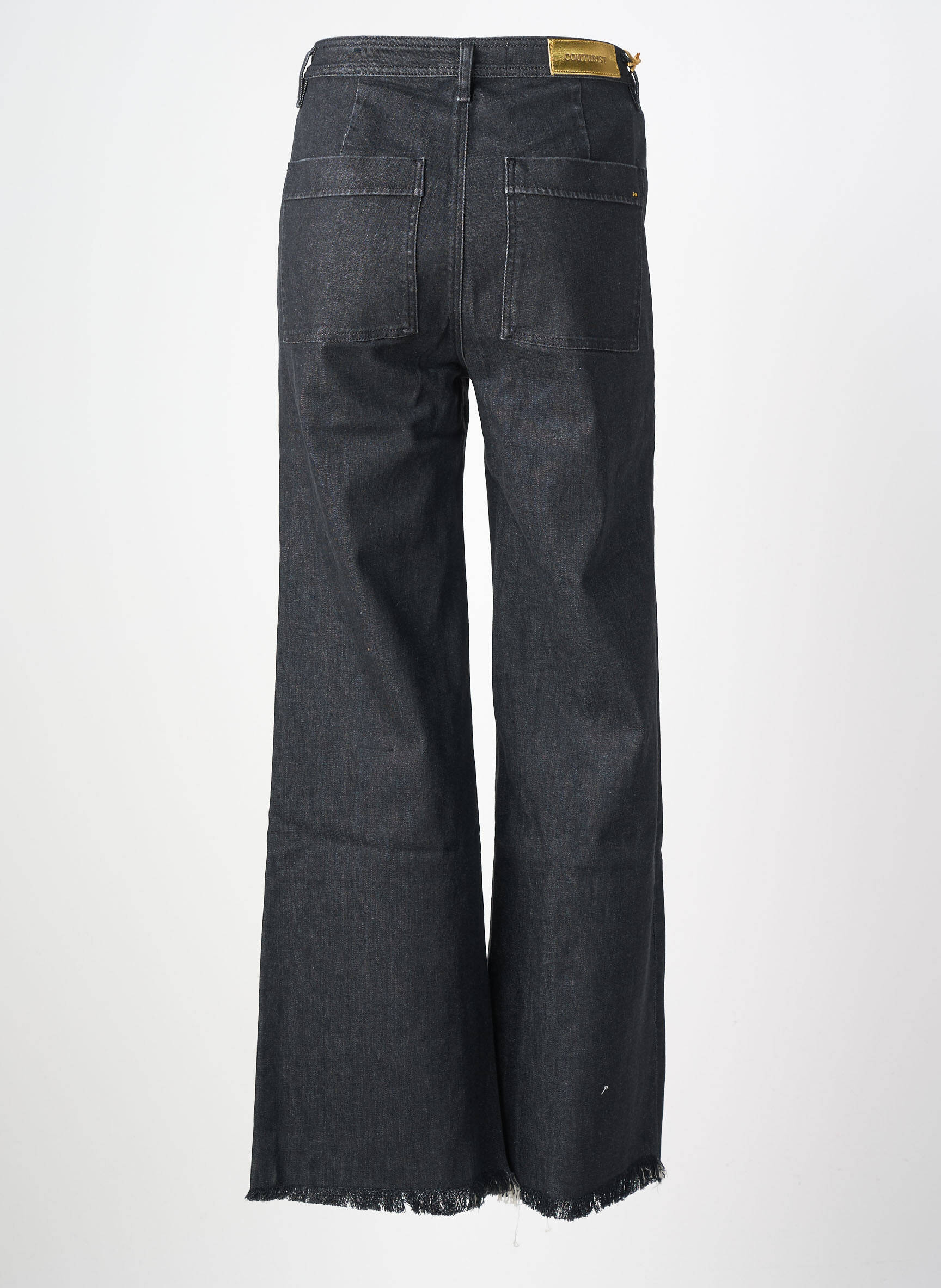 Jeans coupe large stretch taille haute noir COUTURIST femme