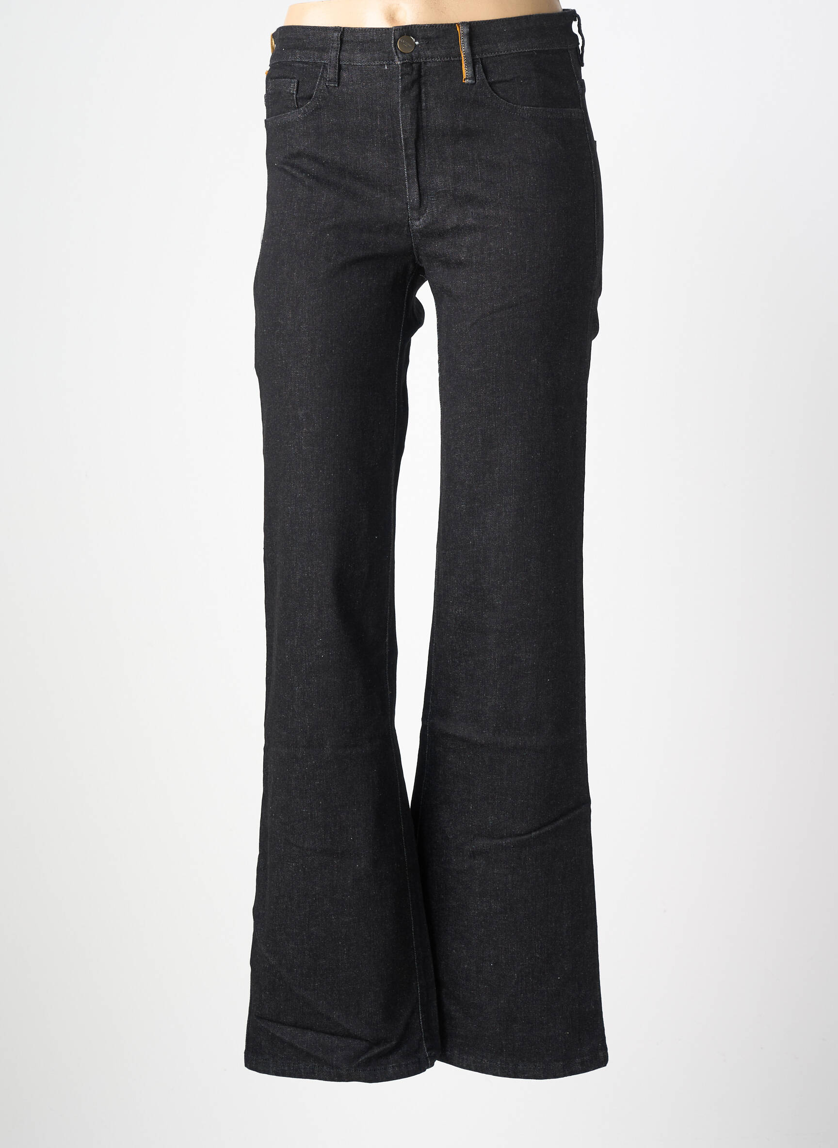 Jean coupe flare stretch taille haute noir COUTURIST femme