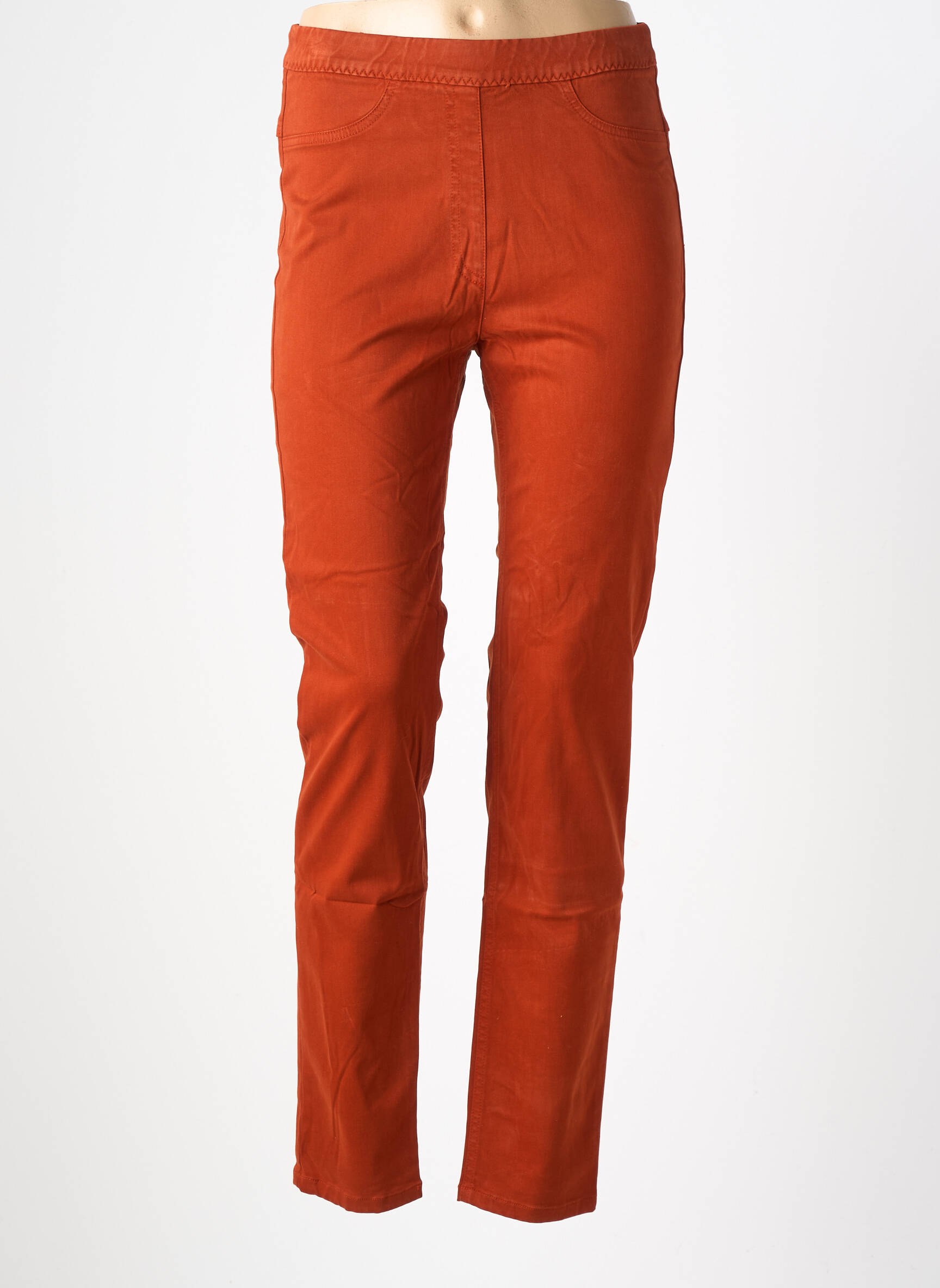 Jegging tissage popeline taille normale orange fonce COUTURIST femme