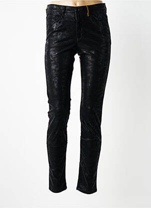 Pantalon slim tissage popeline taille normale noir COUTURIST femme