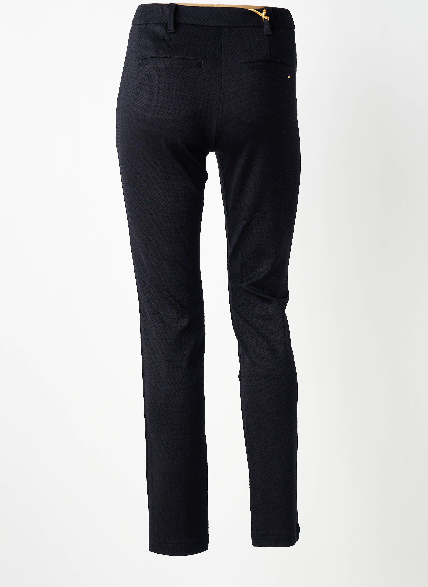 Pantalon chino fermeture zippée sous rabat boutonné taille normale noir COUTURIST femme