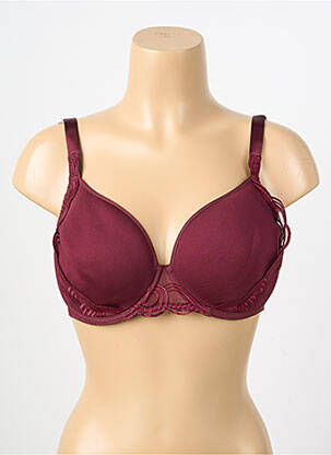 Soutien-gorge effet matière satinée haut soutien-gorge emboitant rouge SIMONE PERELE femme