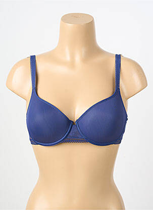 Soutien-gorge effet matière satinée haut soutien-gorge moulé bleu PASSIONATA femme