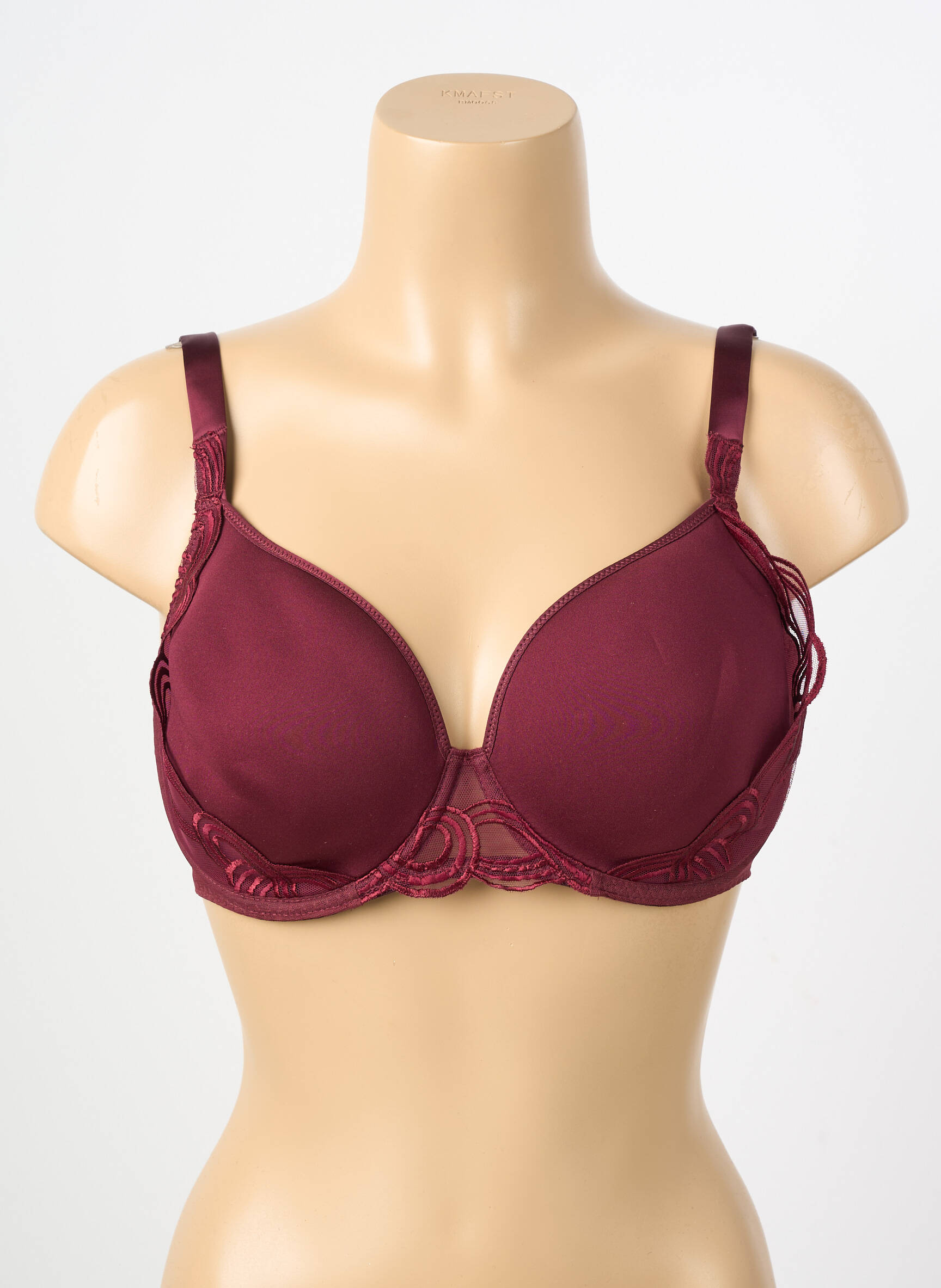 Soutien-gorge effet matière satinée haut soutien-gorge emboitant rouge SIMONE PERELE femme