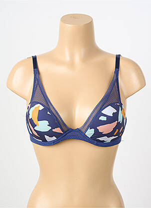 Soutien-gorge effet matière satinée haut soutien-gorge moulé bleu PASSIONATA femme