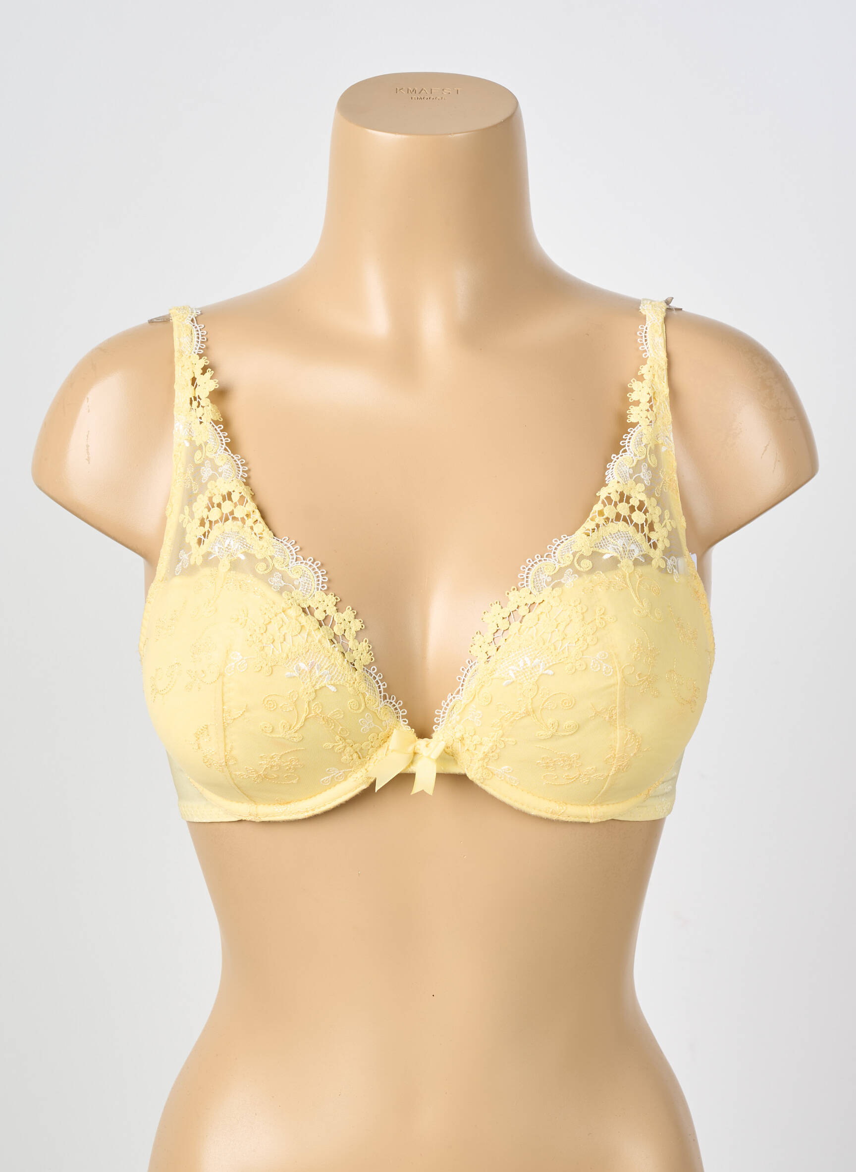 Soutien-gorge effet matière satinée haut soutien-gorge avec mousse de rembourrage amovible jaune SIMONE PERELE femme