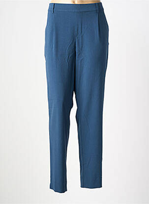 Pantalon droit tissage crêpe taille normale bleu CISO femme