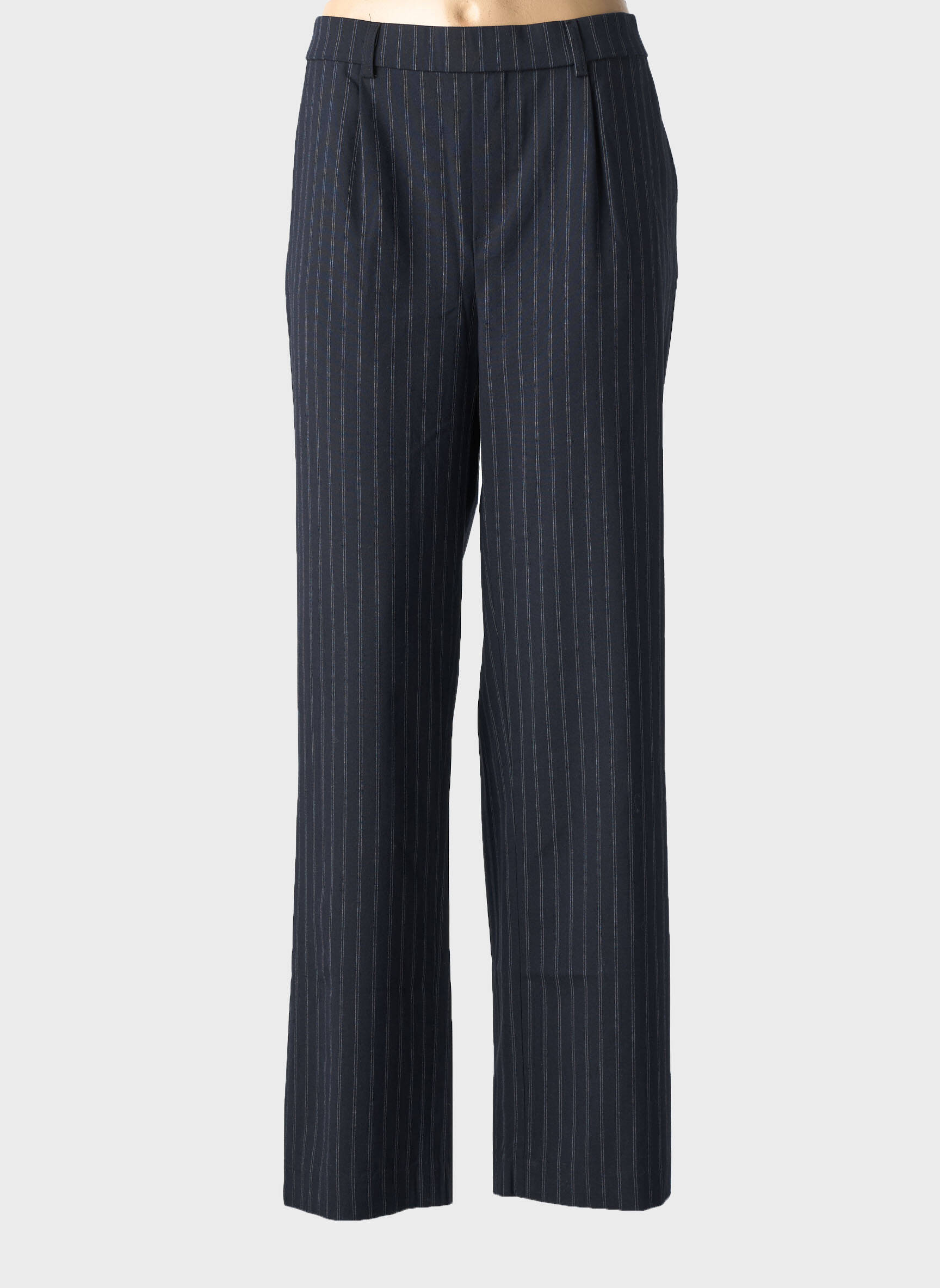Pantalon droit tissage crêpe noir CISO femme