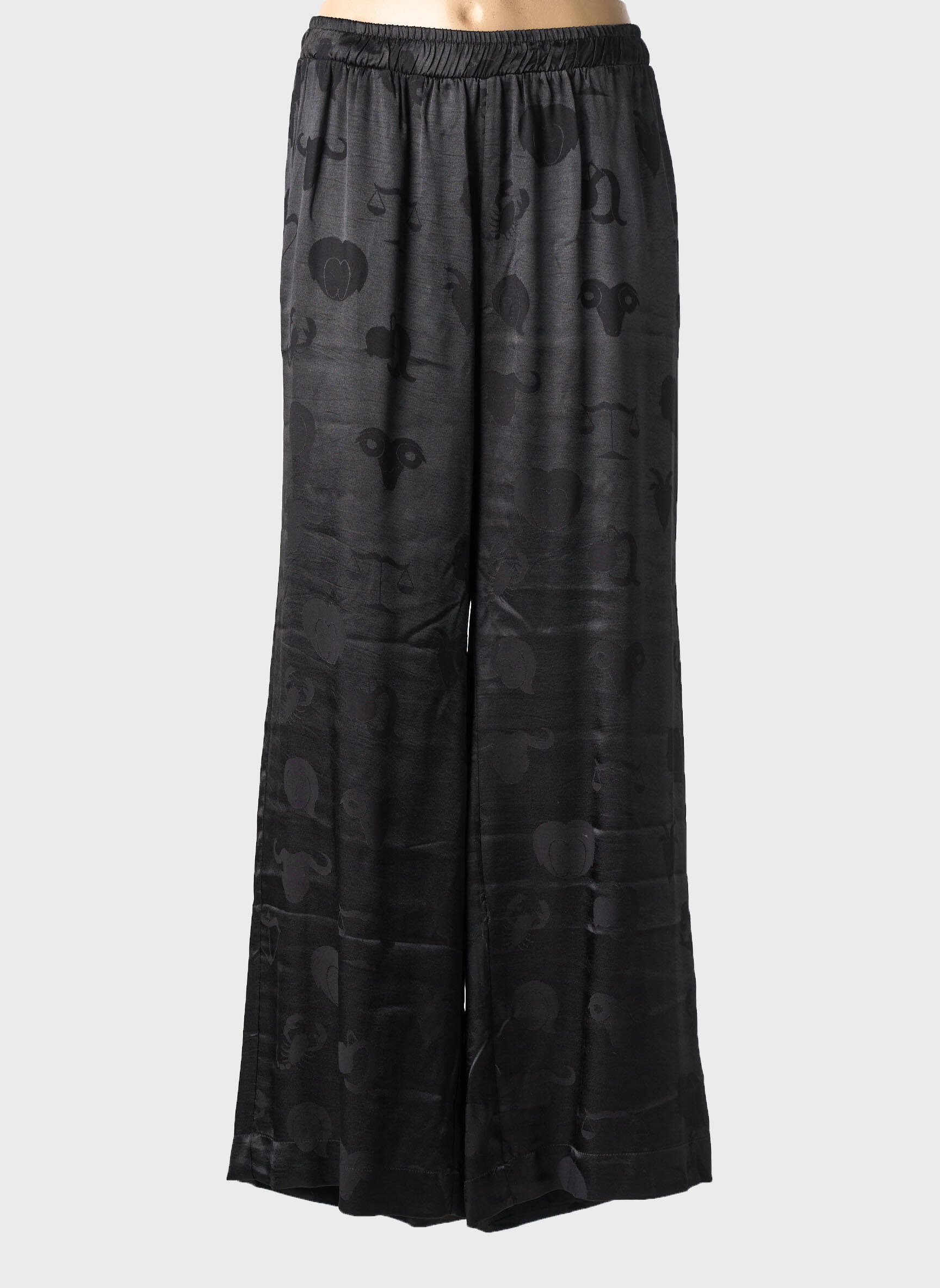 Pantalon large coupe fluide taille normale noir MAT. femme
