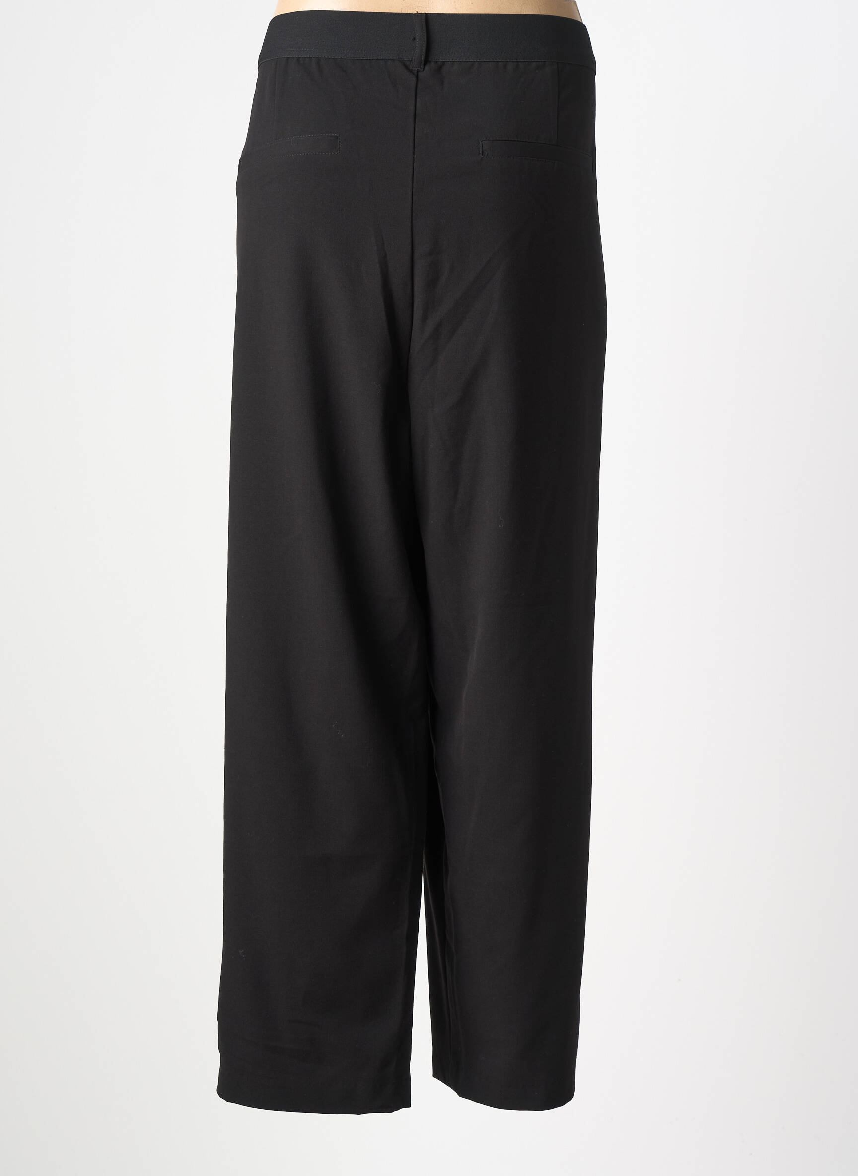 Pantalon droit tissage crêpe taille normale noir CISO femme