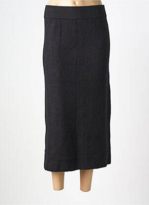 Jupe longue coupe droite noir MAT. femme