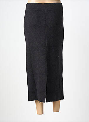 Jupe longue coupe droite noir MAT. femme