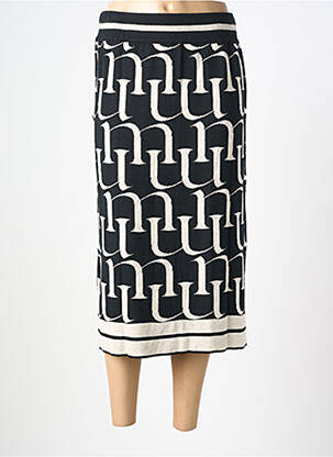Jupe longue coupe droite noir MAT. femme