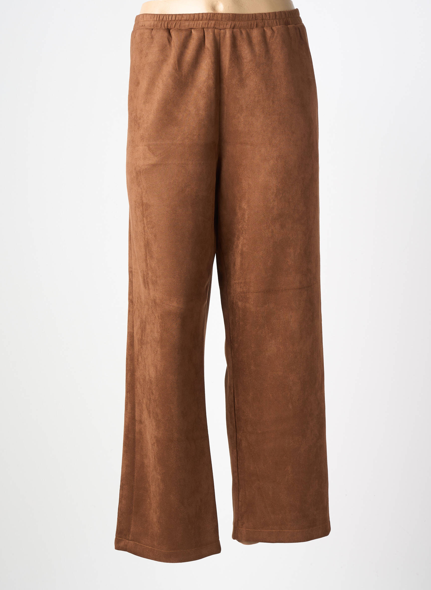 Pantalon droit stretch taille normale marron FRANCK ANNA femme