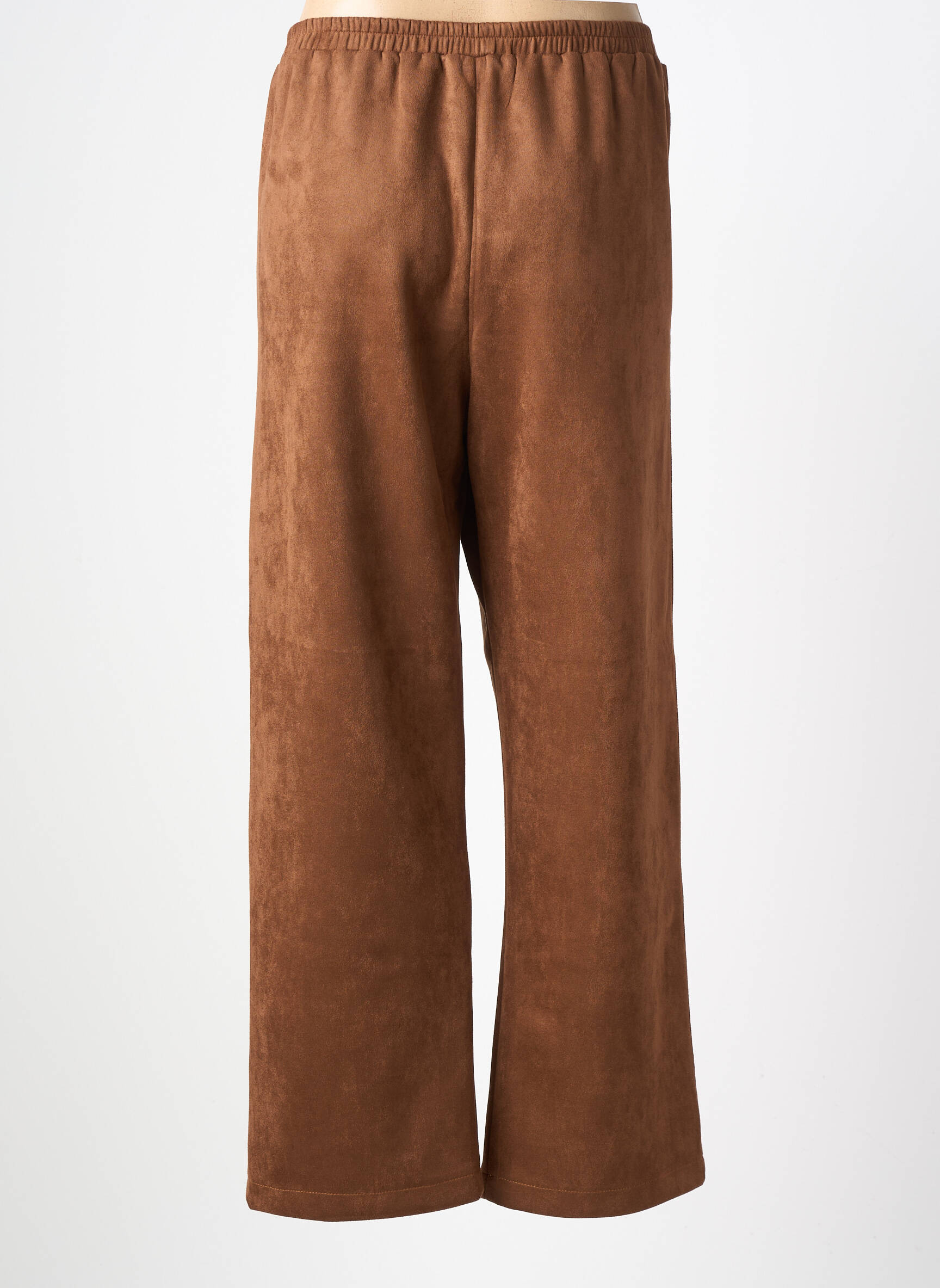 Pantalon droit stretch taille normale marron FRANCK ANNA femme