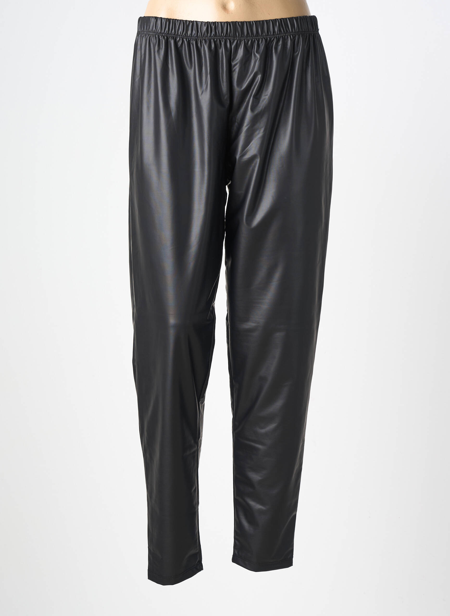 Legging effet matière satinée taille normale noir SOPHIA CURVY femme