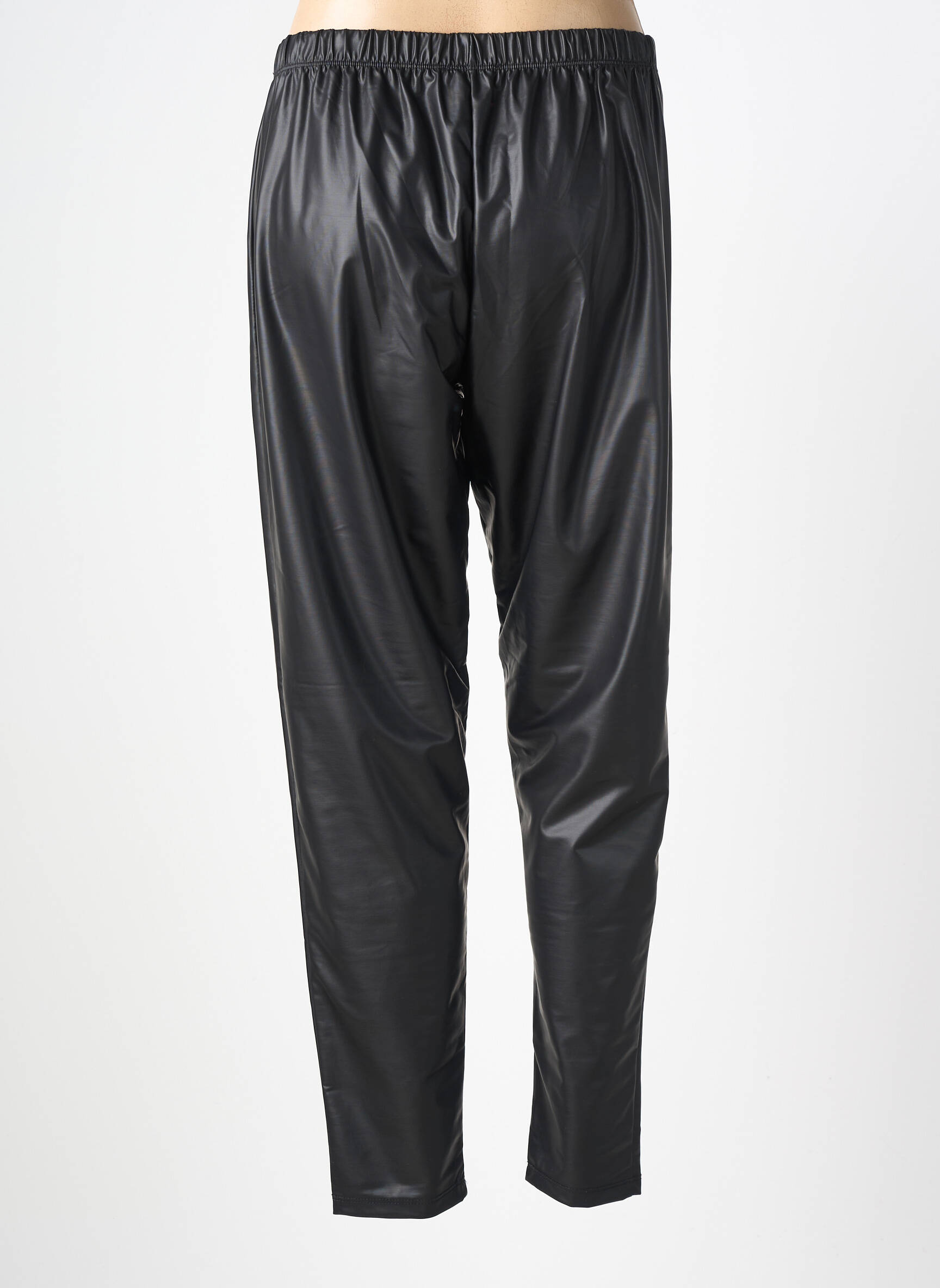 Legging effet matière satinée taille normale noir SOPHIA CURVY femme