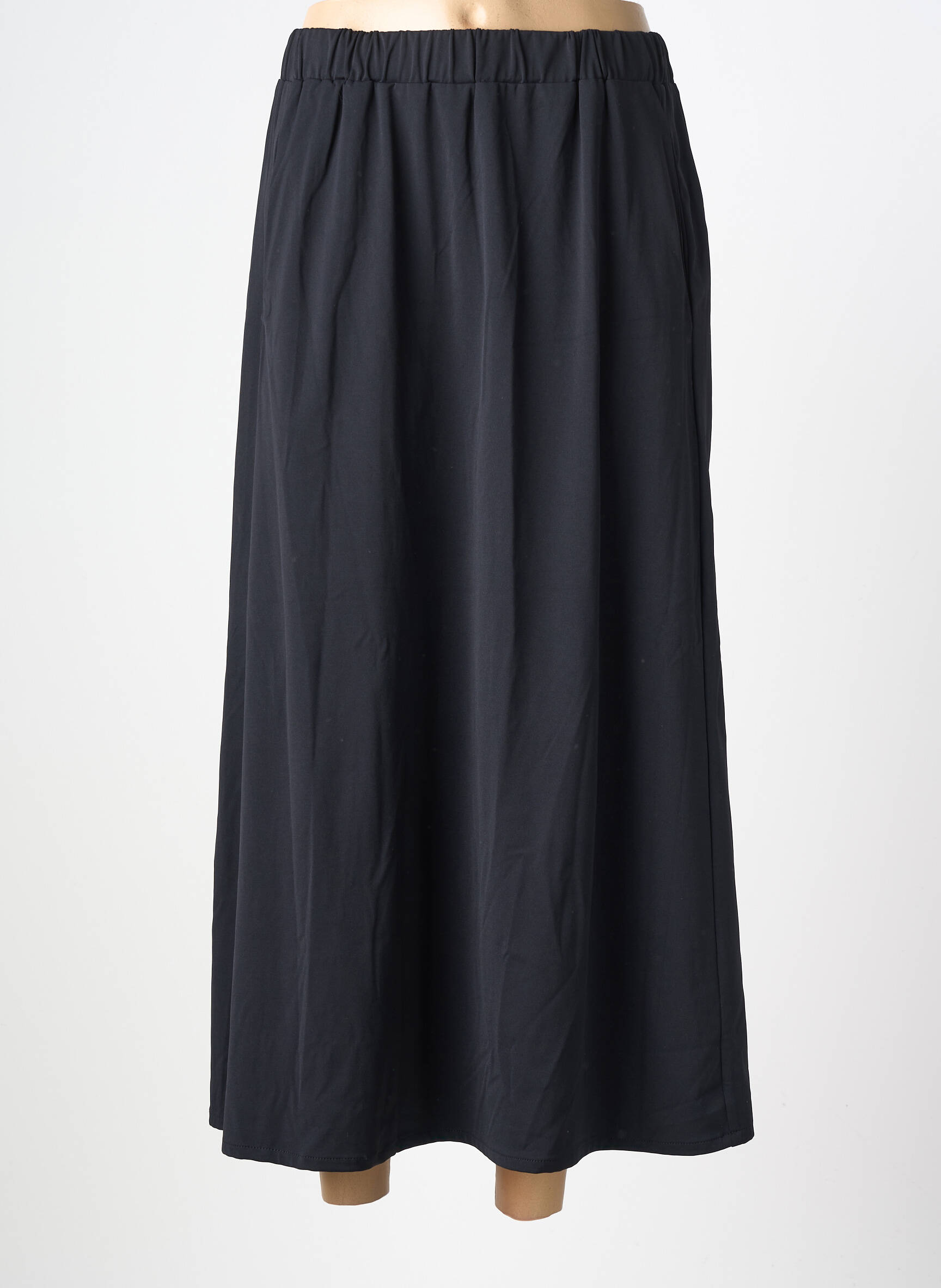 Jupe longue coupe évasée noir K femme