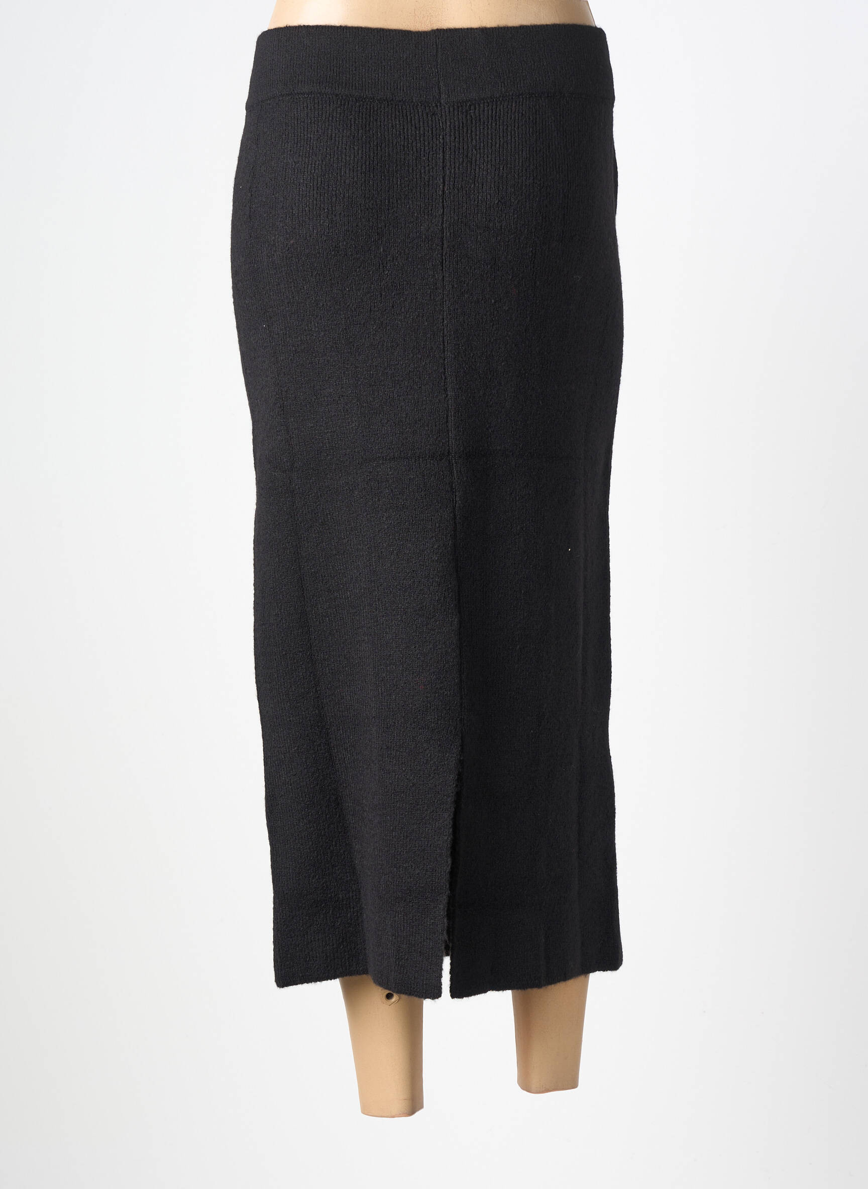 Jupe longue coupe droite noir MAT. femme