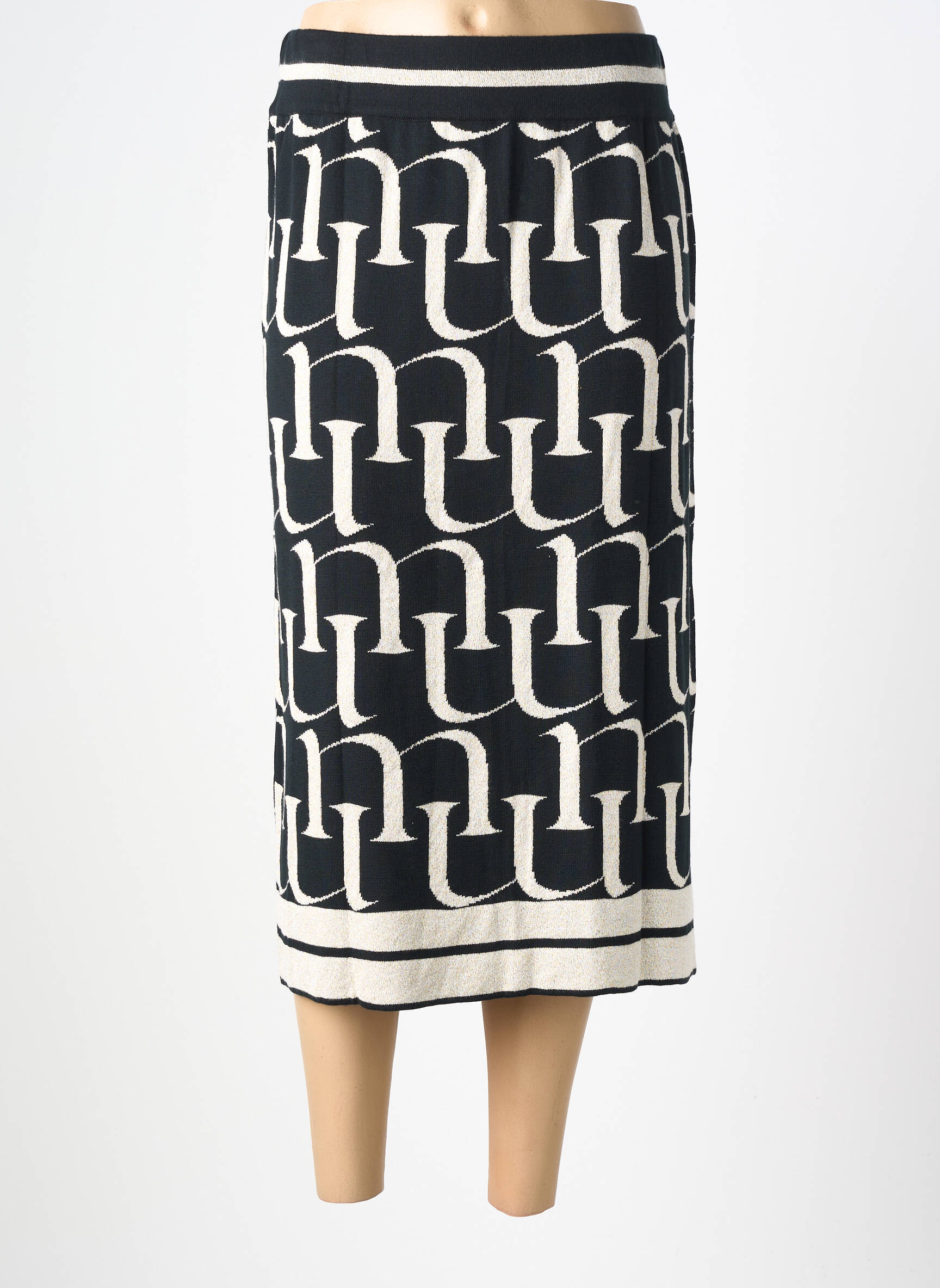 Jupe longue coupe droite noir MAT. femme