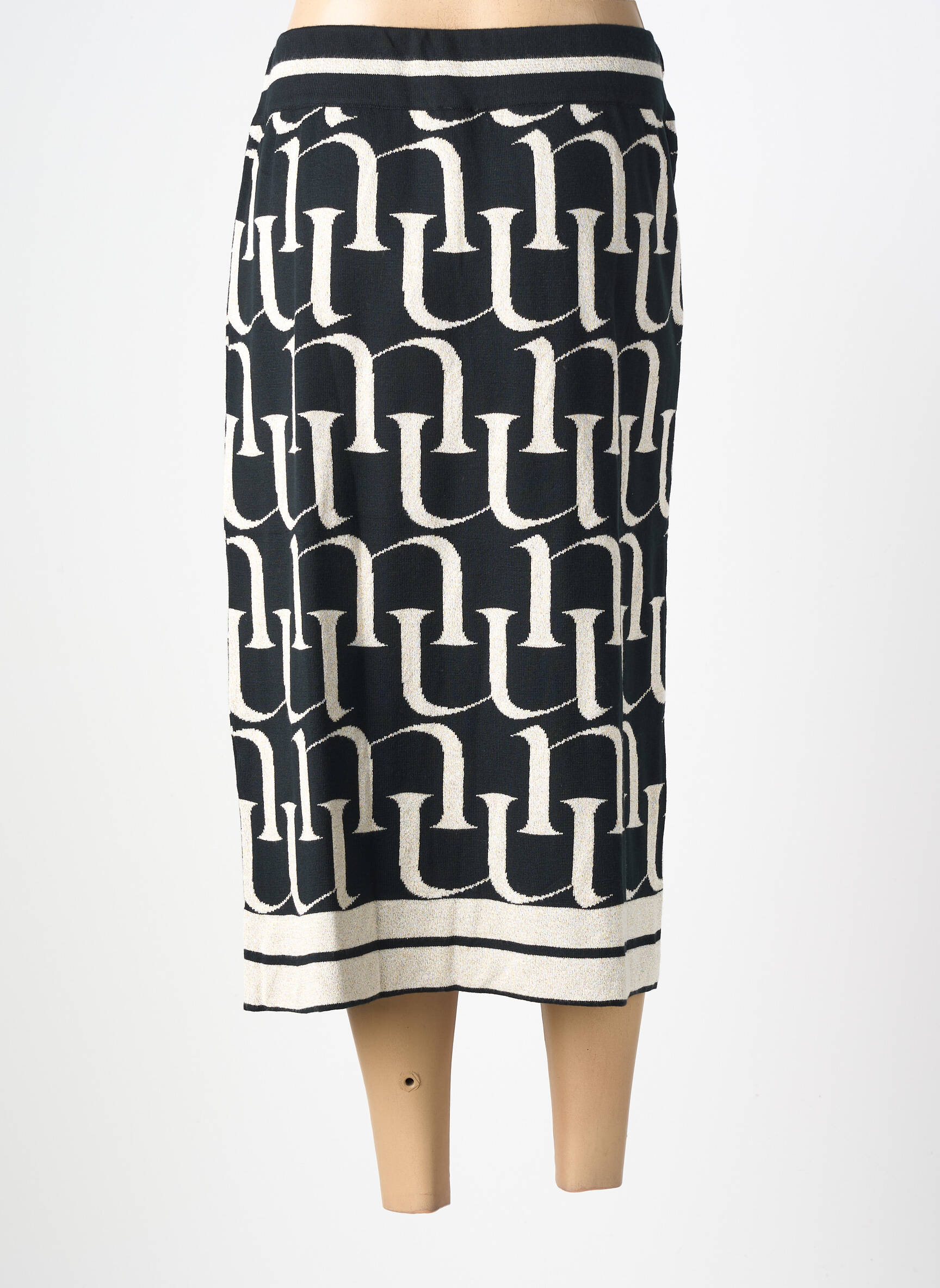 Jupe longue coupe droite noir MAT. femme