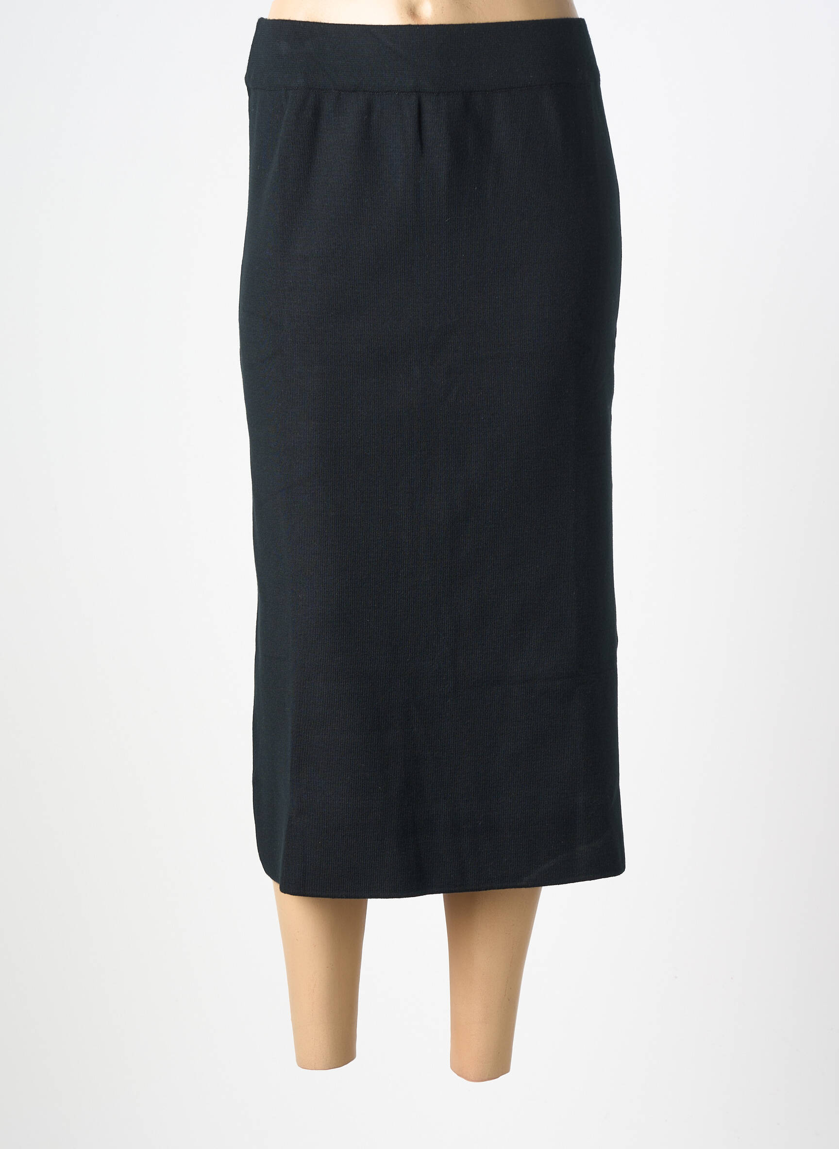 Jupe longue coupe droite noir MAT. femme