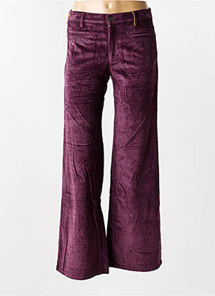 Pantalon large fermeture zippée sous rabat boutonné taille normale violet COUTURIST femme
