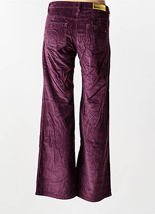 Pantalon large fermeture zippée sous rabat boutonné taille normale violet COUTURIST femme
