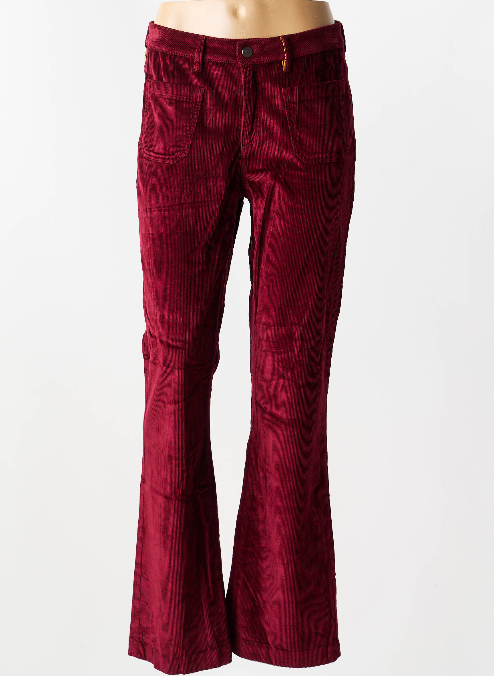 Pantalon flare stretch taille normale rouge COUTURIST femme