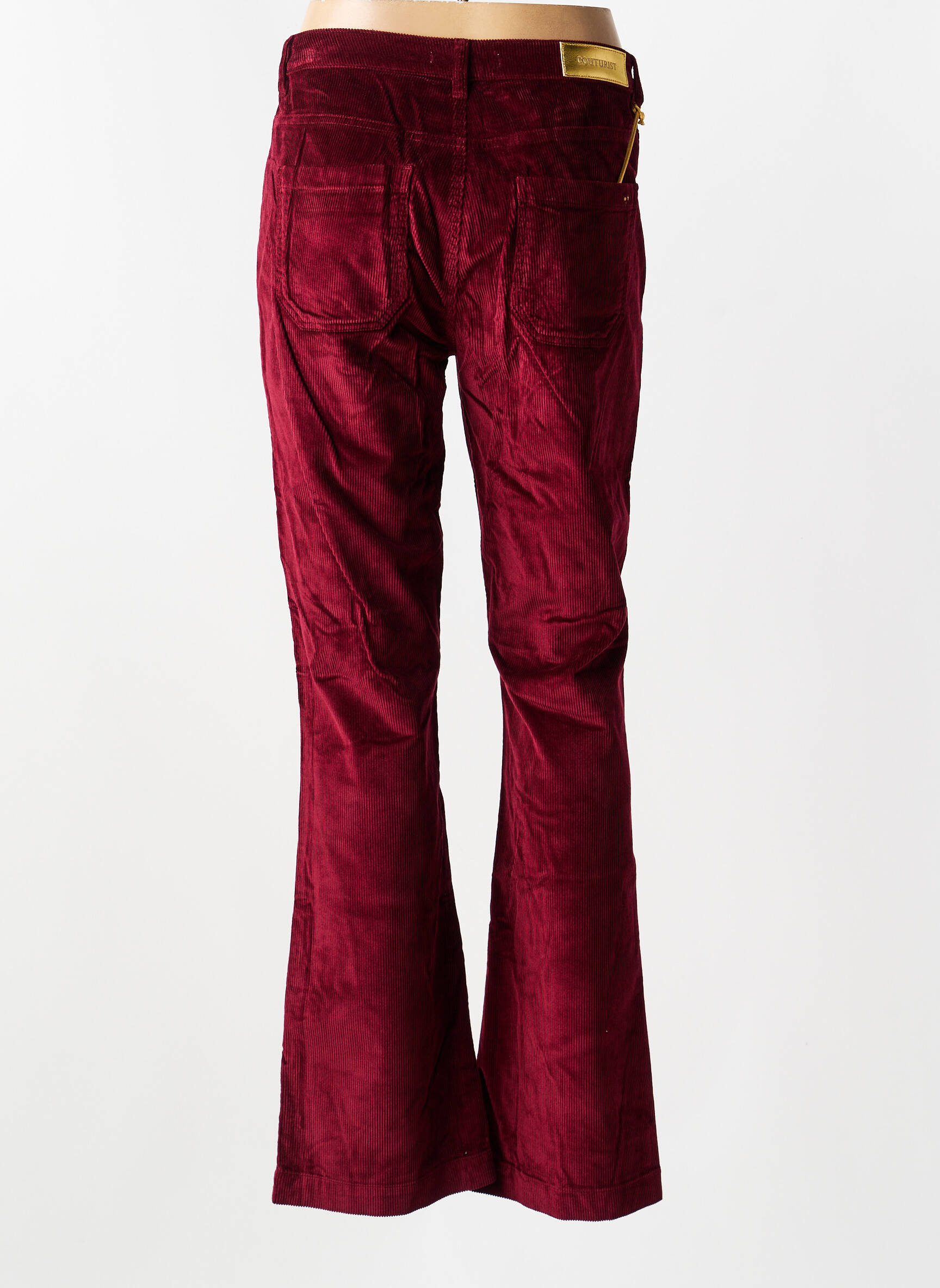 Pantalon flare stretch taille normale rouge COUTURIST femme