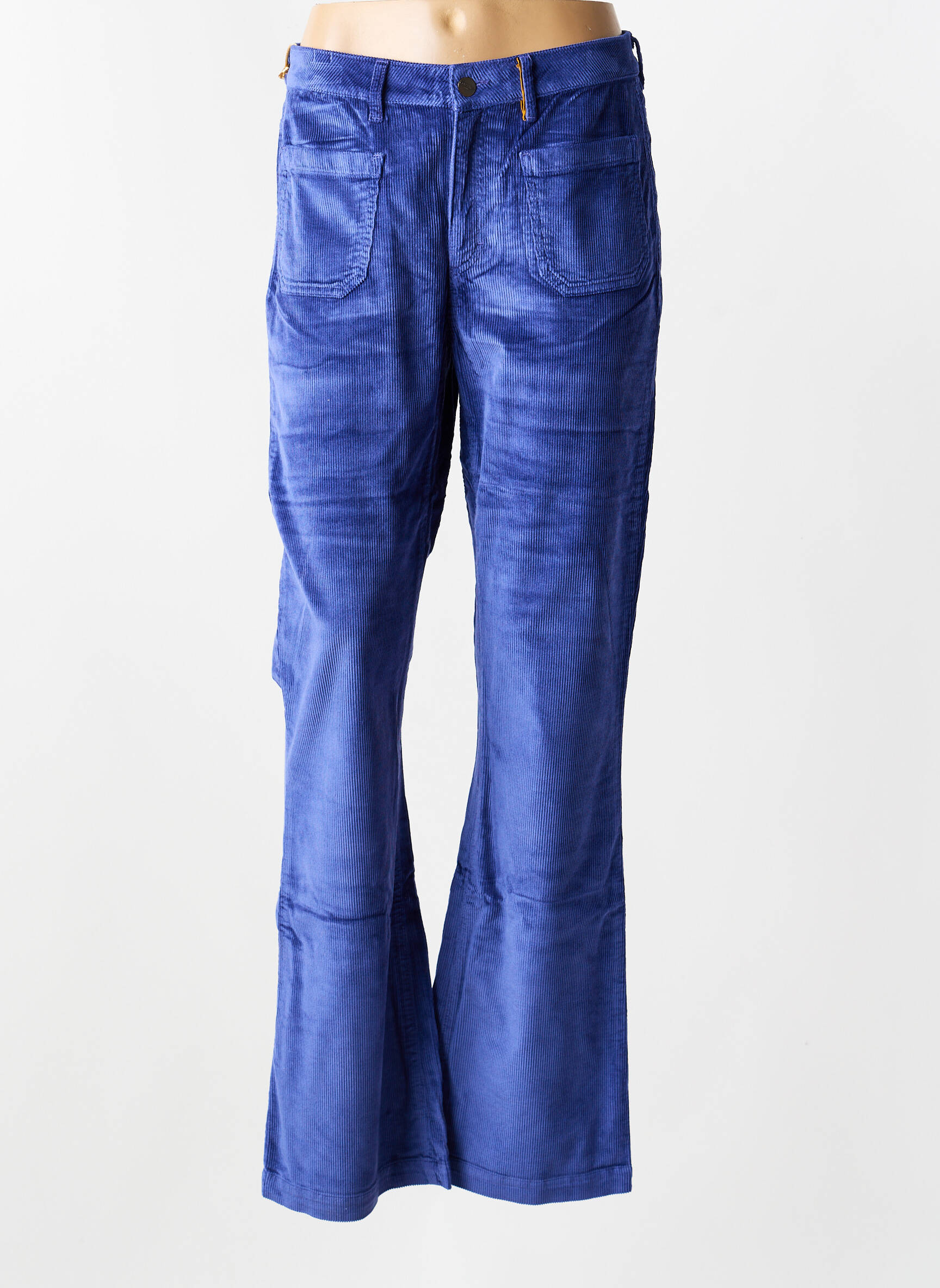 Pantalon flare stretch taille normale bleu COUTURIST femme