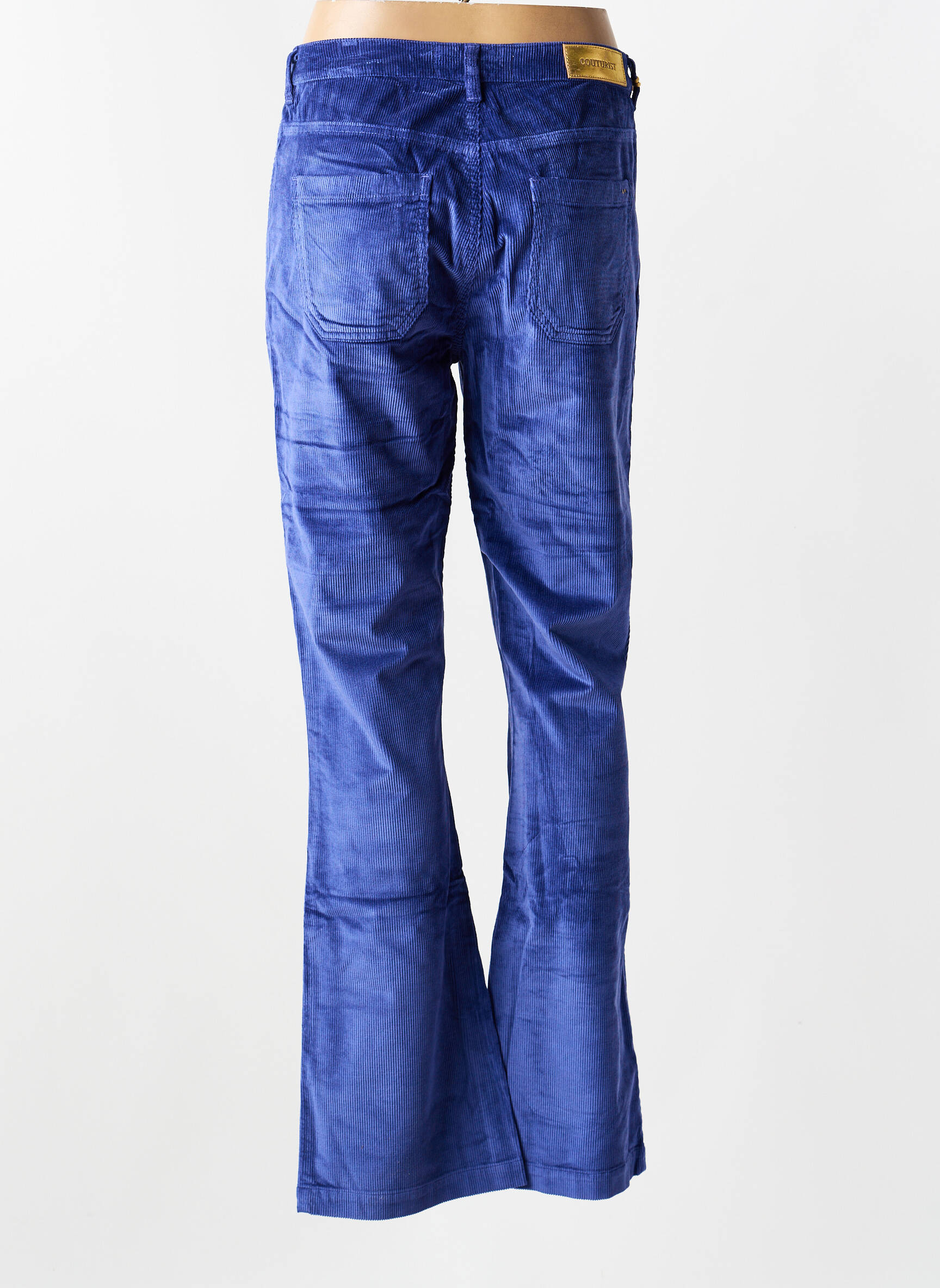 Pantalon flare stretch taille normale bleu COUTURIST femme