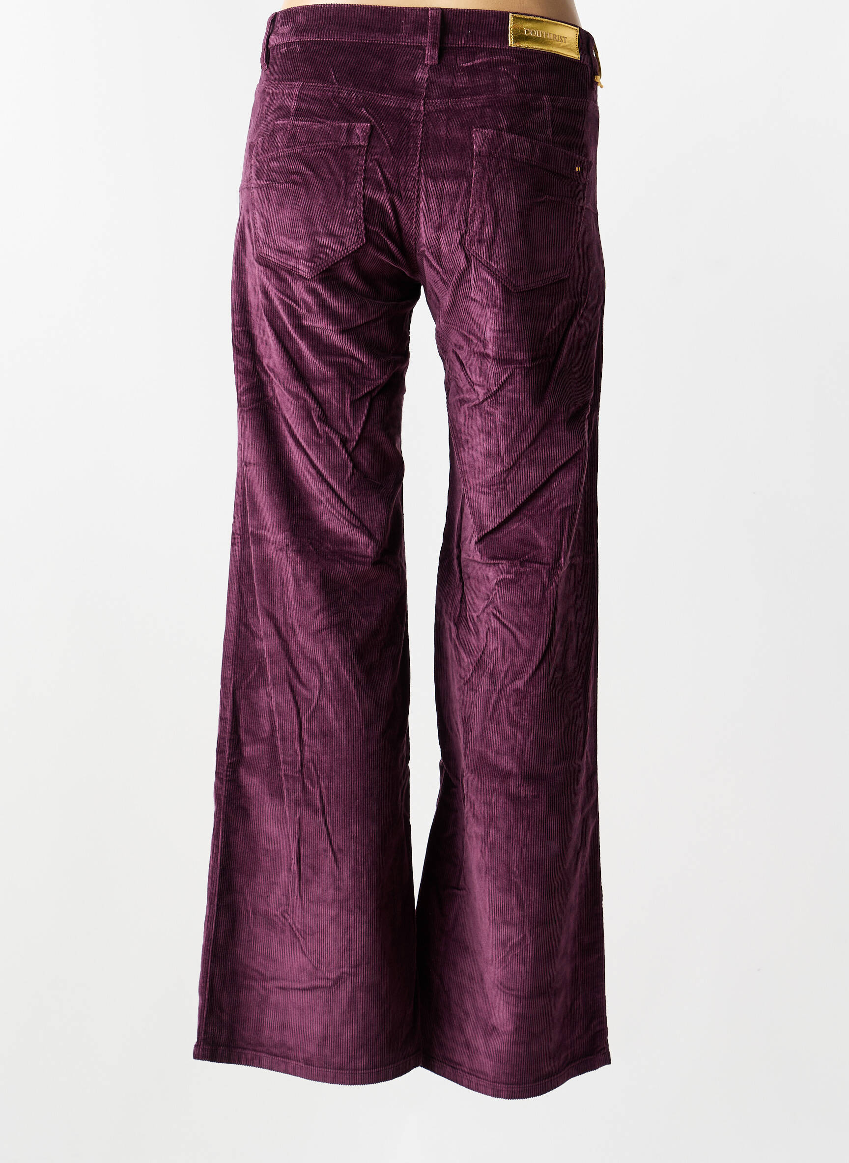 Pantalon large fermeture zippée sous rabat boutonné taille normale violet COUTURIST femme