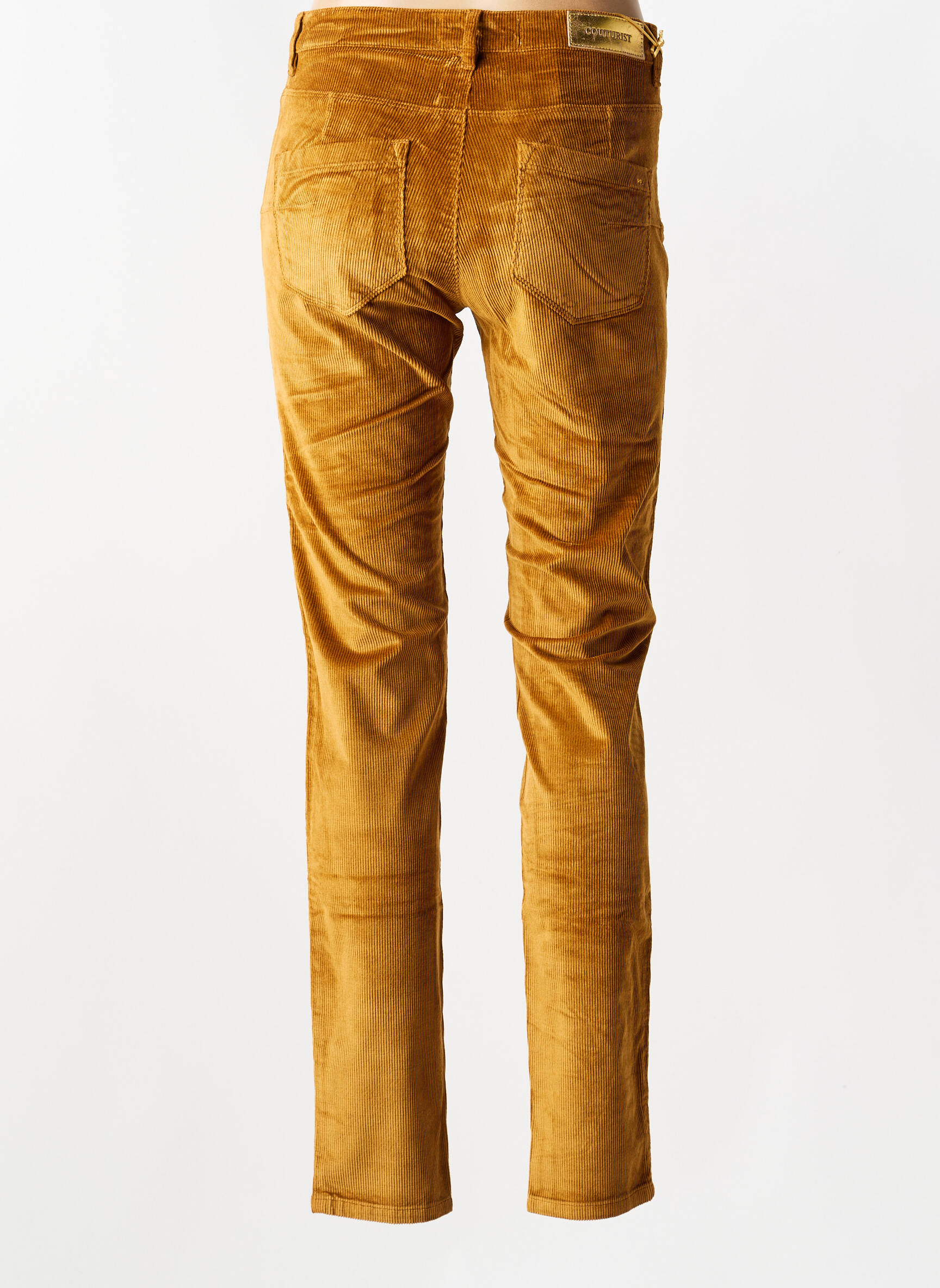 Pantalon slim stretch taille normale jaune COUTURIST femme