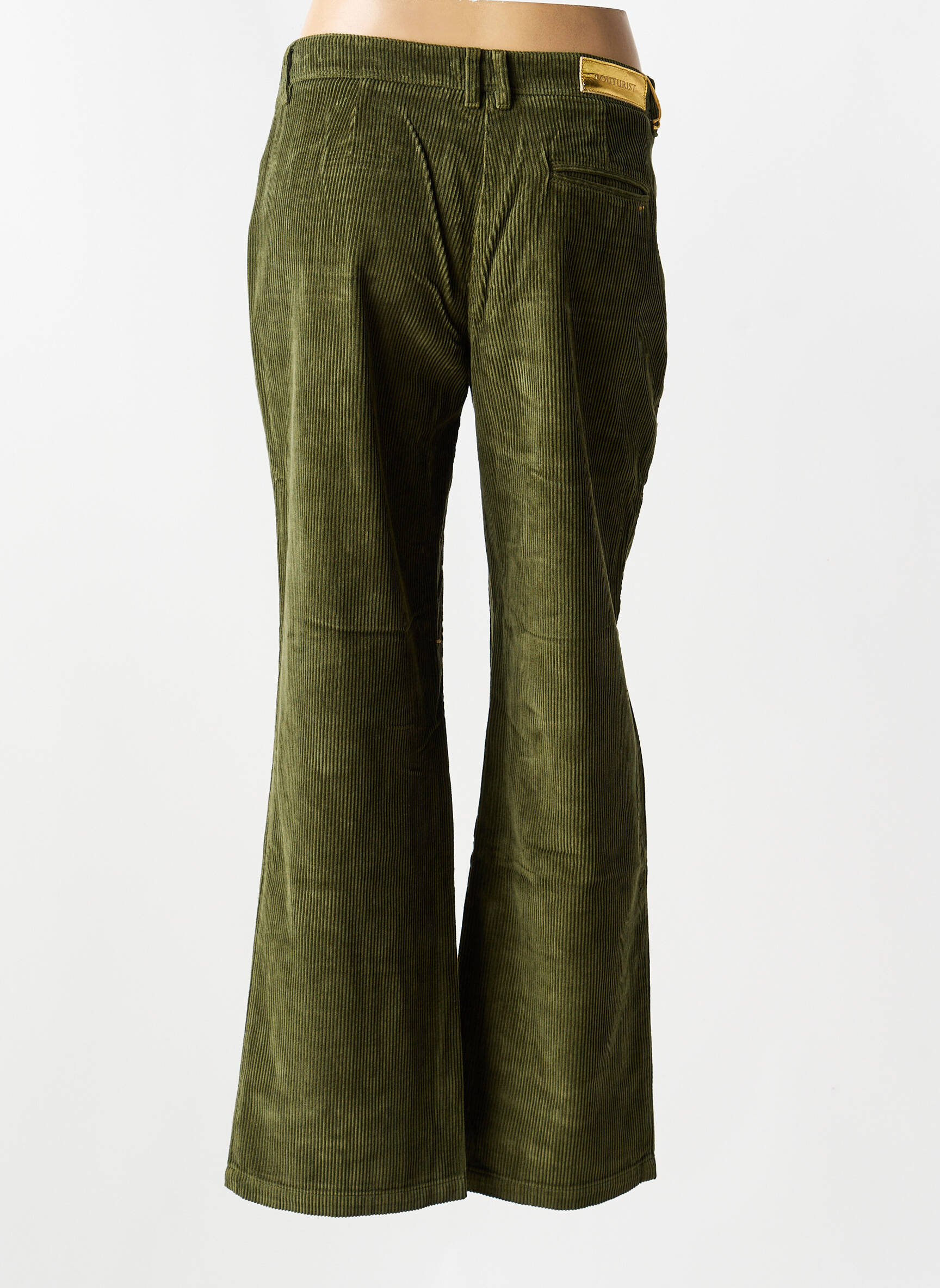 Pantalon droit stretch taille normale vert COUTURIST femme