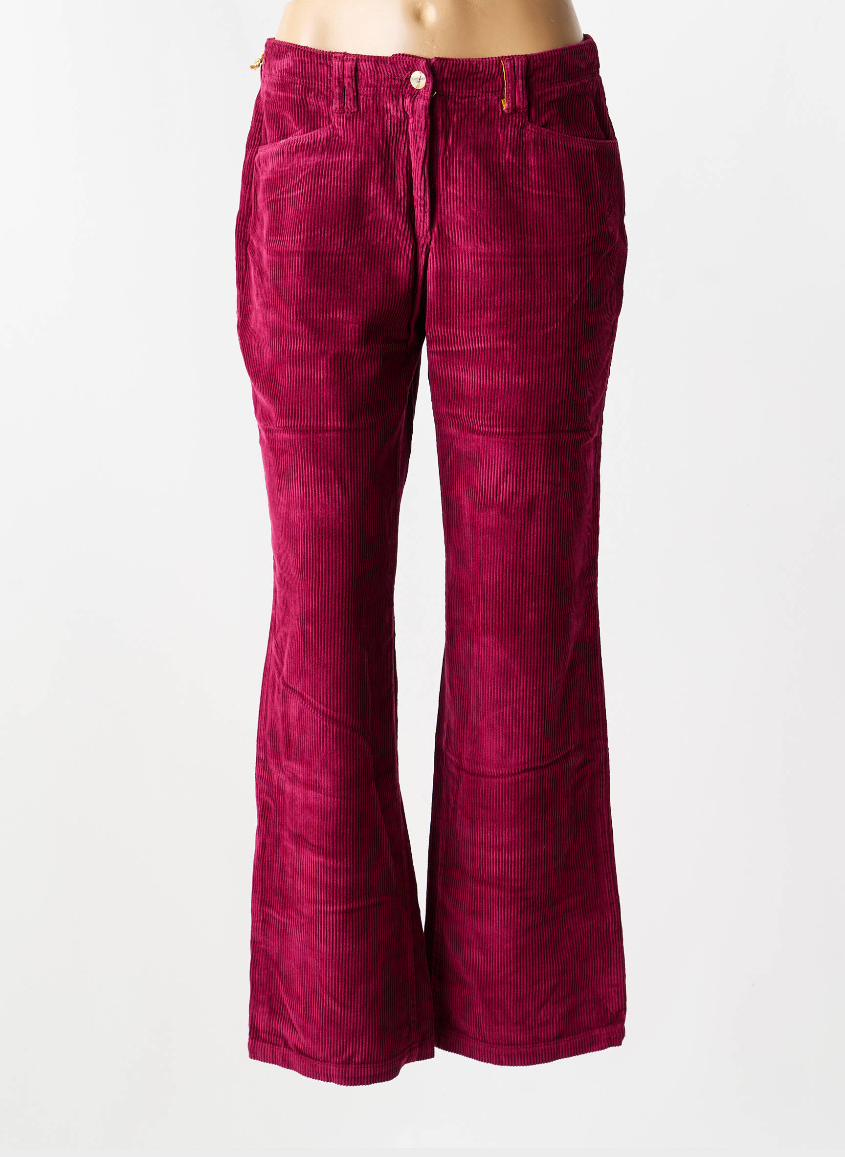 Pantalon droit stretch taille normale rose COUTURIST femme