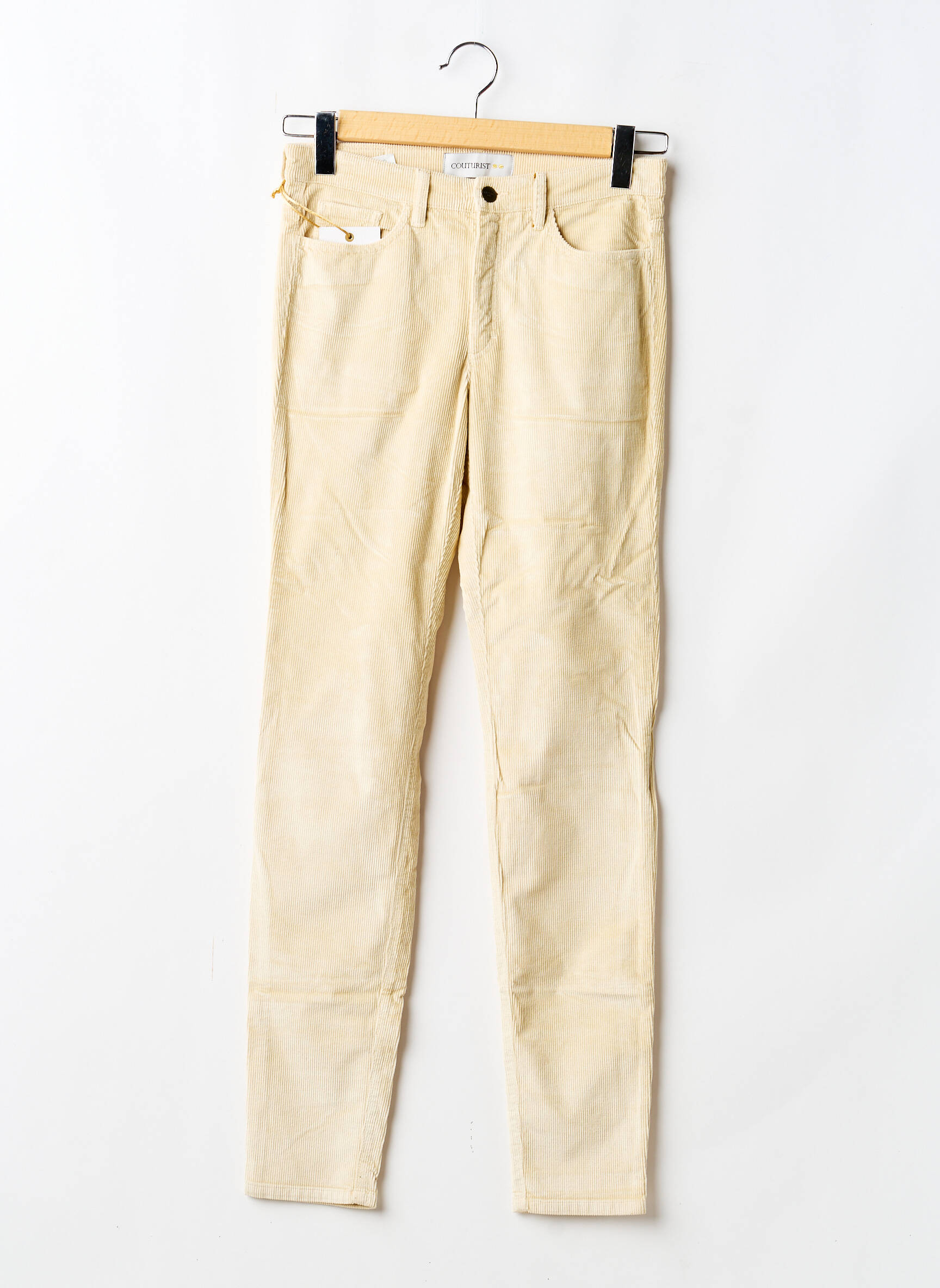 Pantalon slim stretch taille normale beige COUTURIST femme