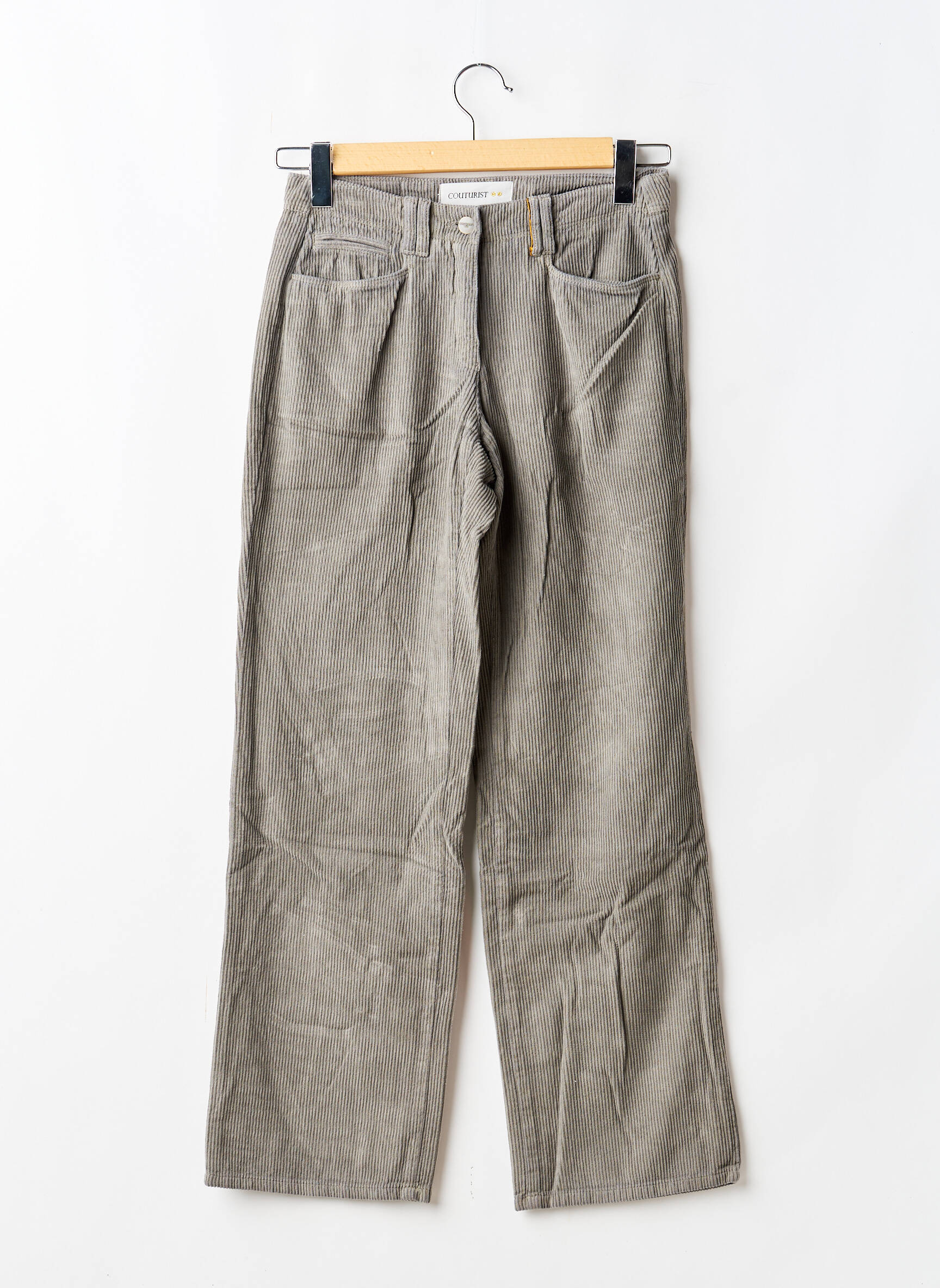 Pantalon droit stretch taille normale gris COUTURIST femme