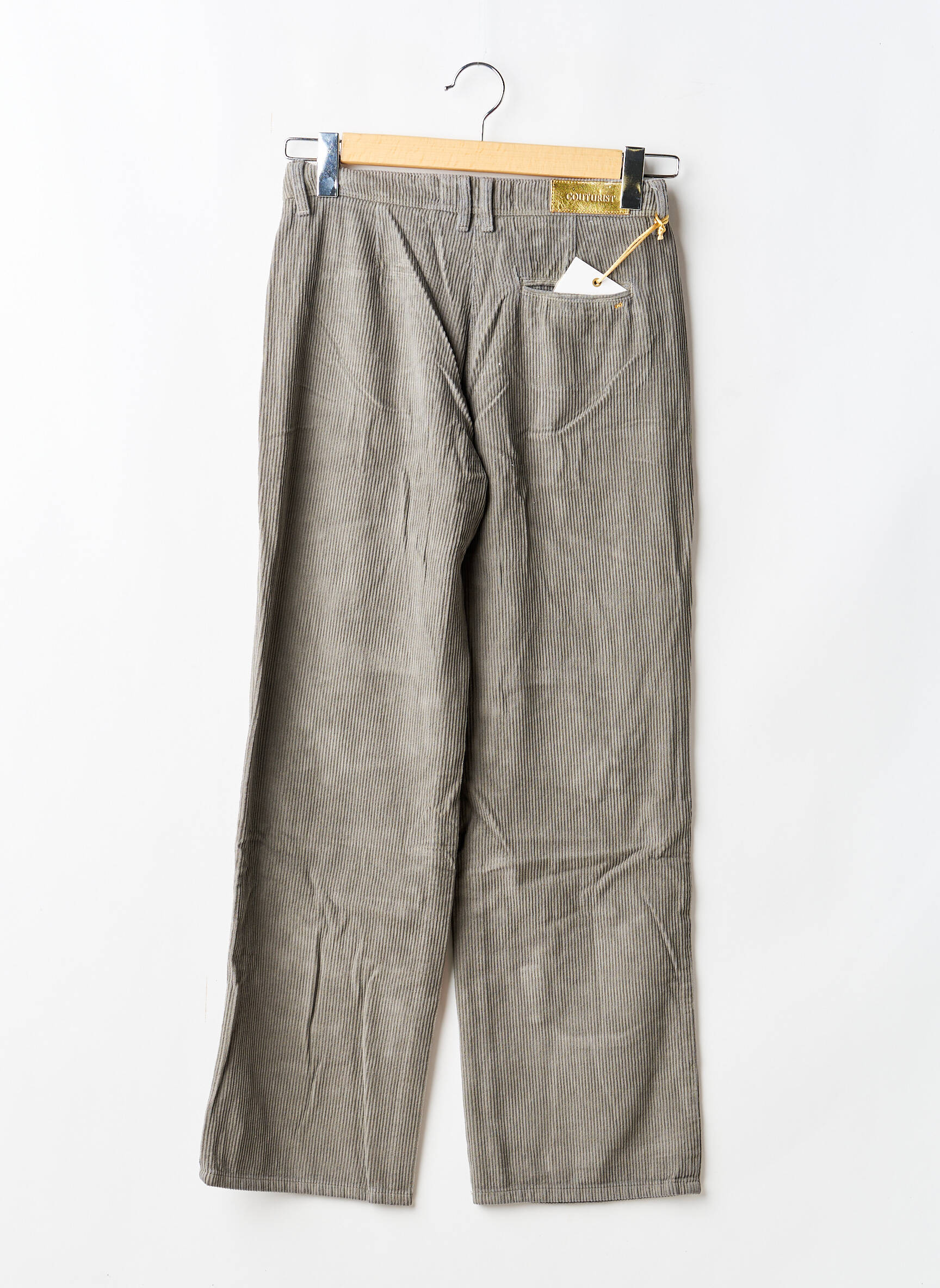 Pantalon droit stretch taille normale gris COUTURIST femme