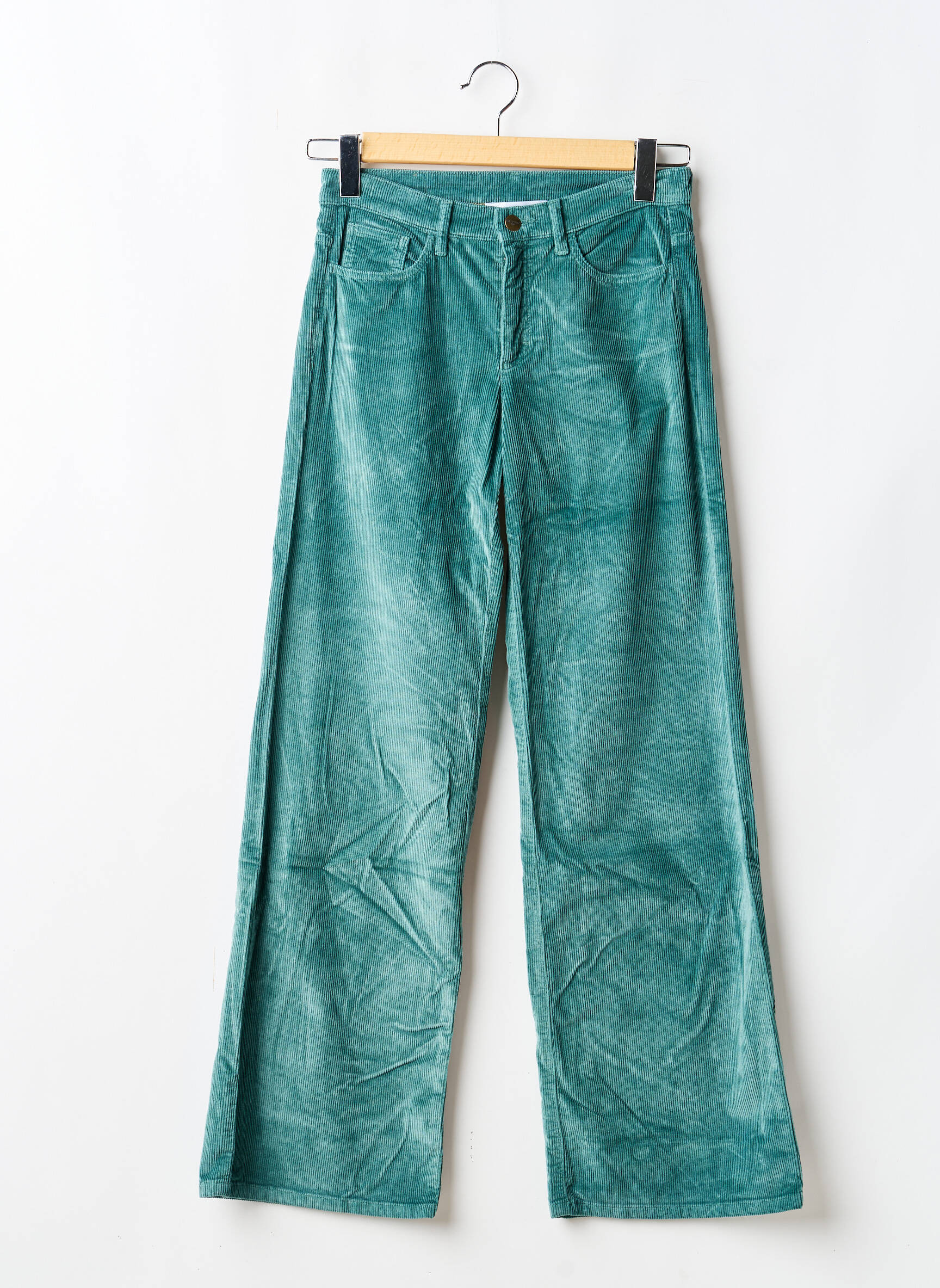 Pantalon large fermeture zippée sous rabat boutonné taille normale vert COUTURIST femme