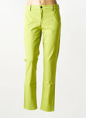 Pantalon chino tissage popeline taille normale vert COUTURIST femme