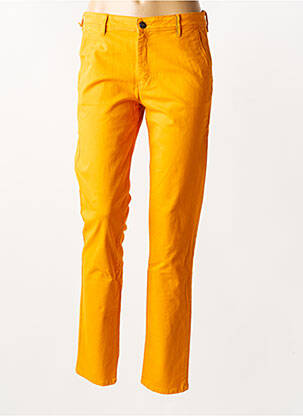 Pantalon chino tissage popeline taille normale orange COUTURIST femme